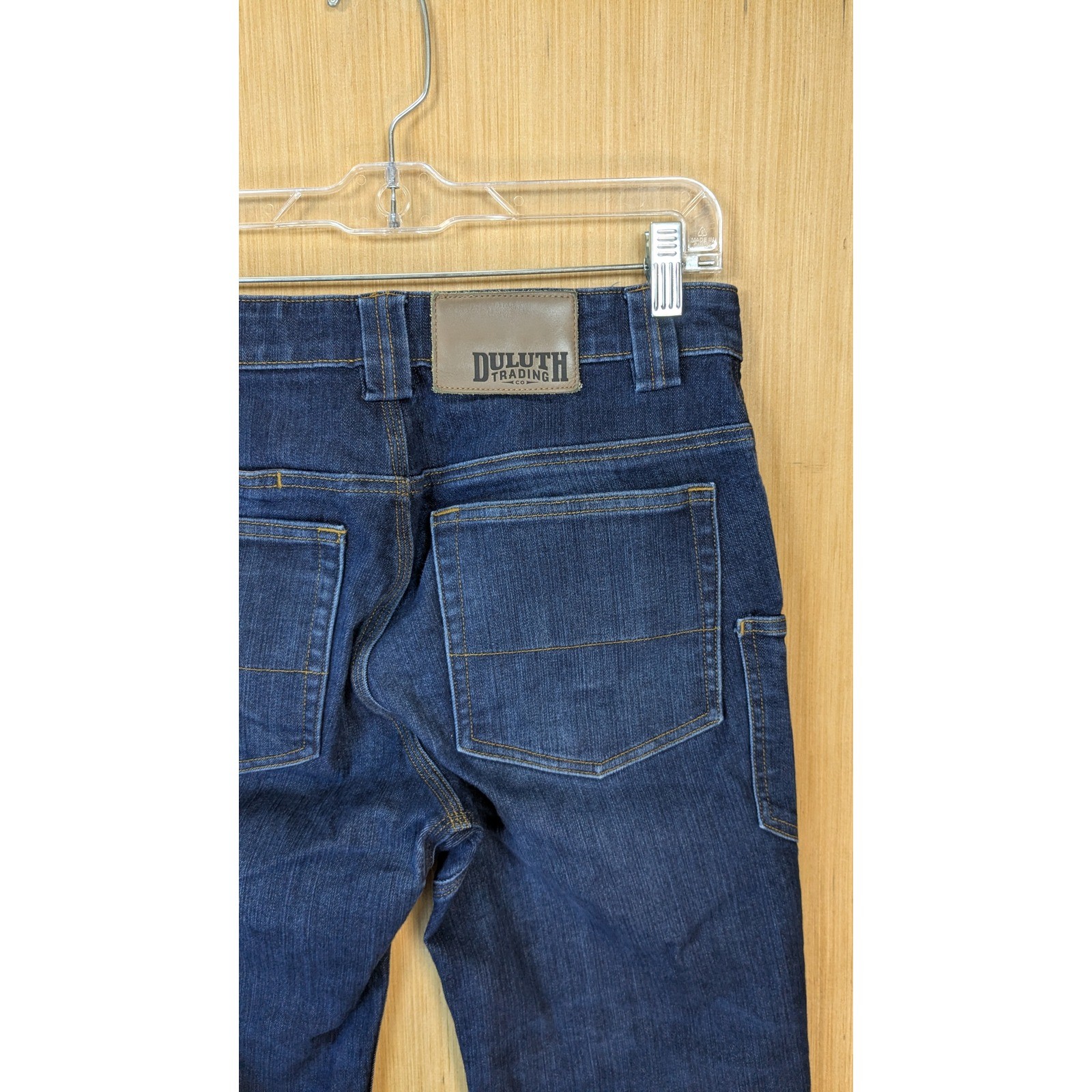 Duluth Trading Co Ballroom Double Flex Slim Fit Jeans Mens 30×29 Blue Dark Wash