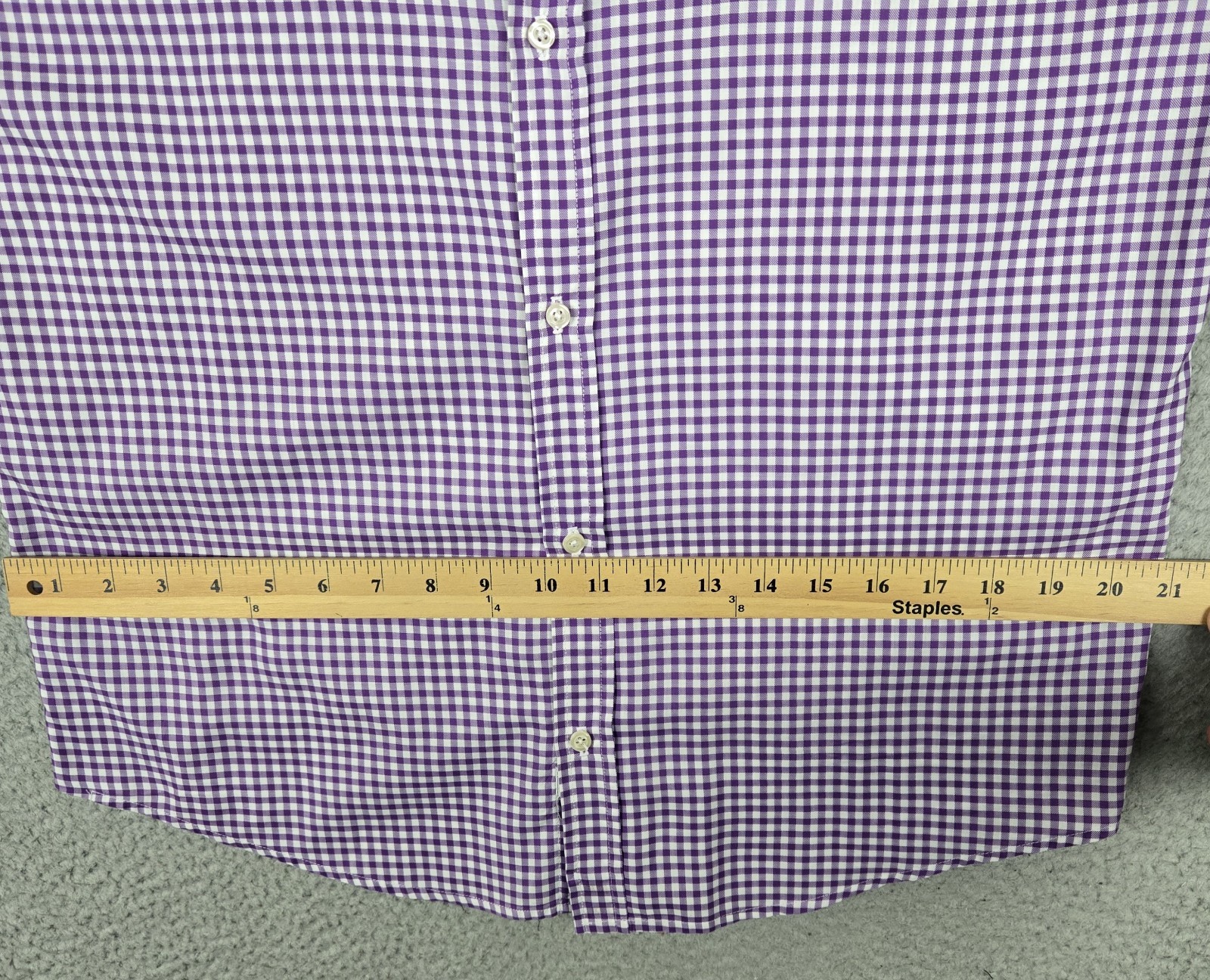 Frank & Eileen “Paul” Shirt Long Sleeve Cotton Casual Purple Gingham Mens Medium
