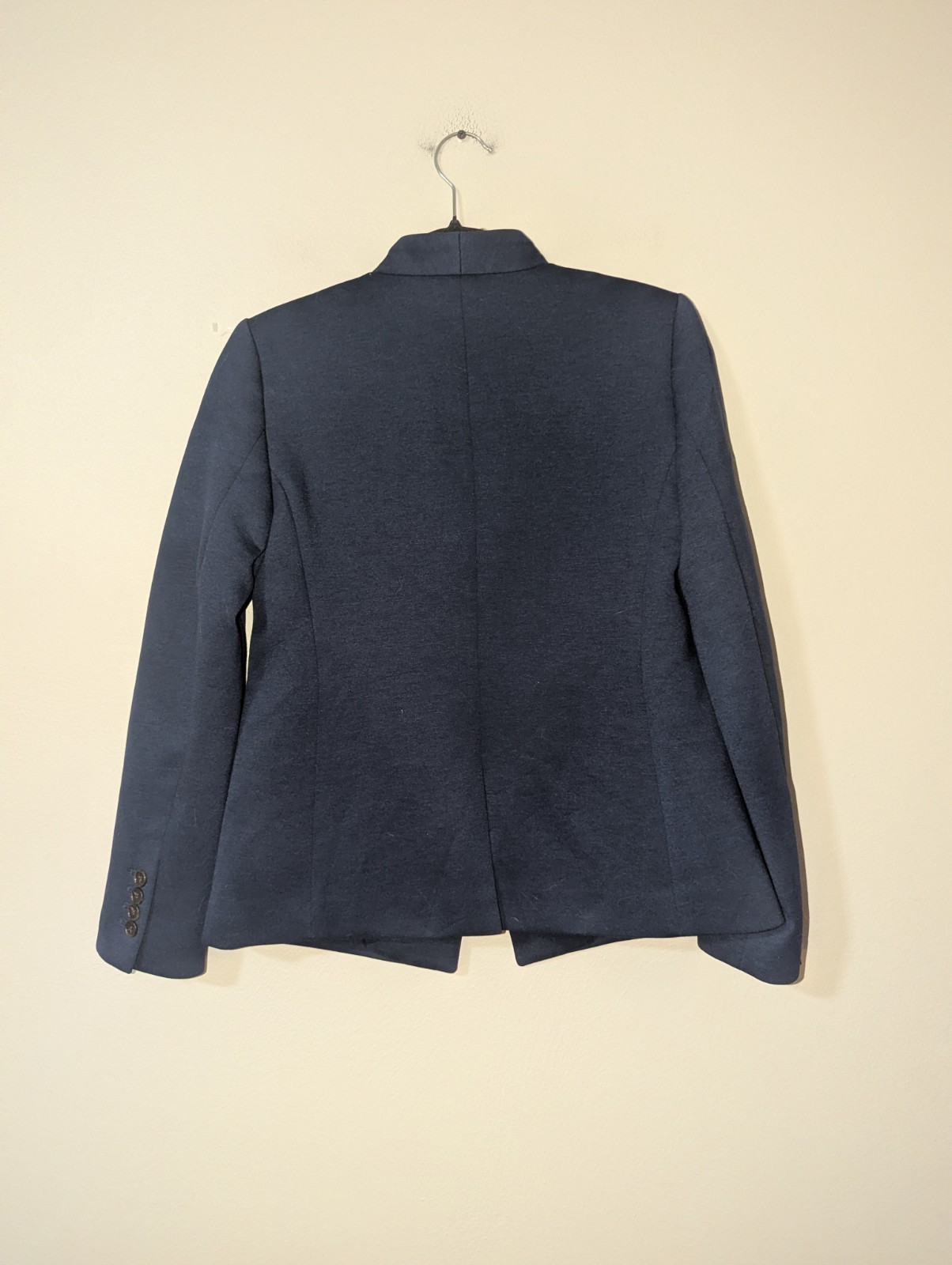 Ann Taylor Petites Navy James Scuba Cutaway Blazer Size 4P