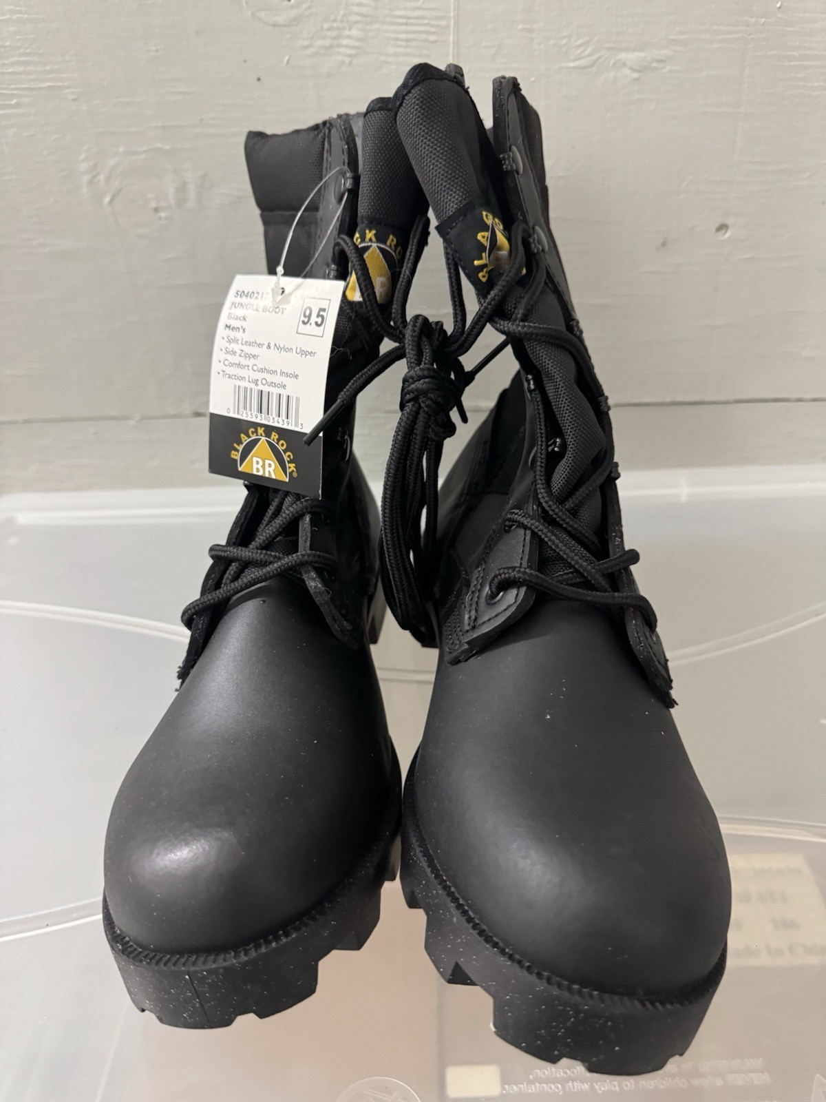 Black Rock Jungle Boots Black Size 9.5 Tactical Military Combat Side Zip NWOB