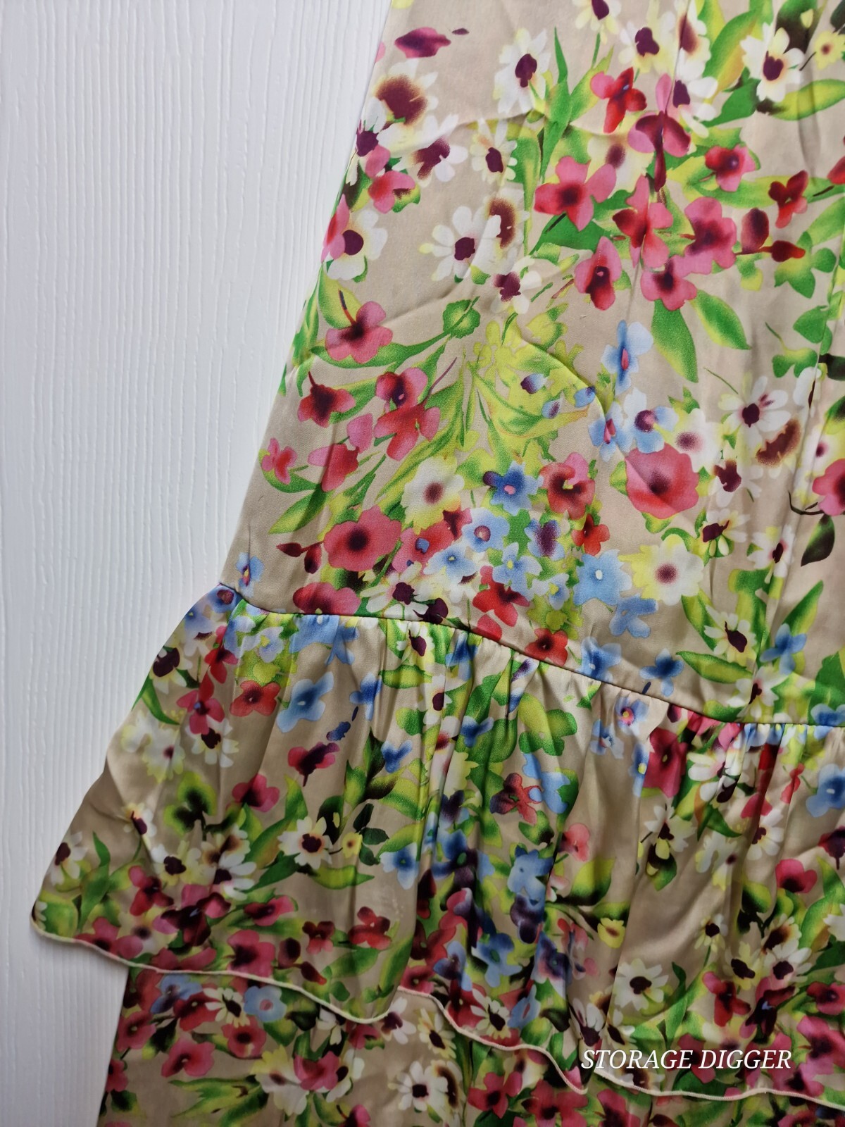 Old Navy Maxi Dress Womens Small Multicolor Floral Ruffle Spaghetti Strap Preppy