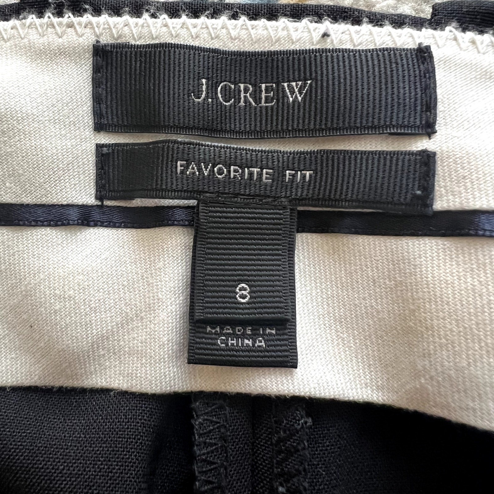 J. Crew Favorite Fit pants black Size 8 Italian Fabric wool