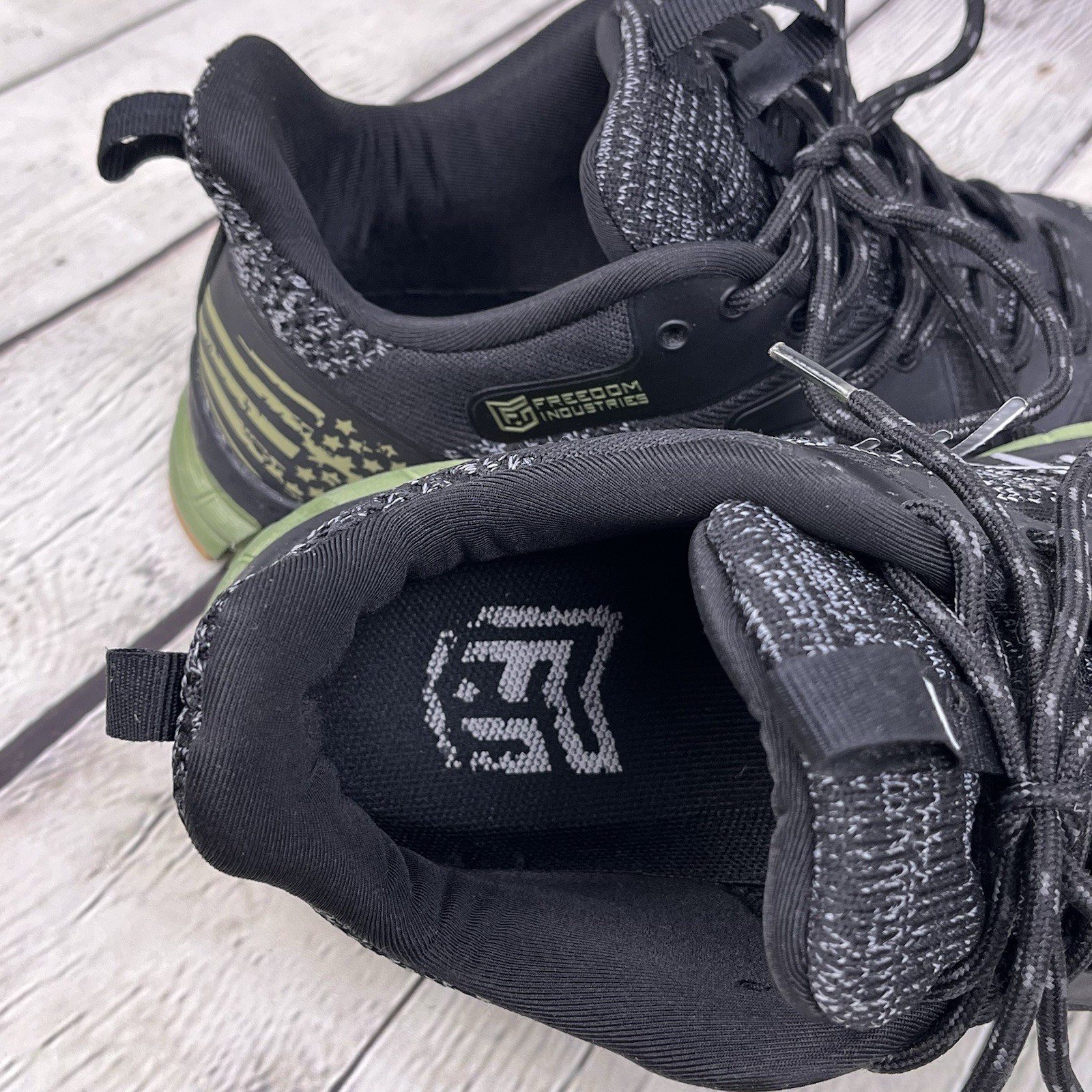 Freedom Industries XP1-RT Trail Running Shoes Mens Size 8.5 Black Green Sneakers