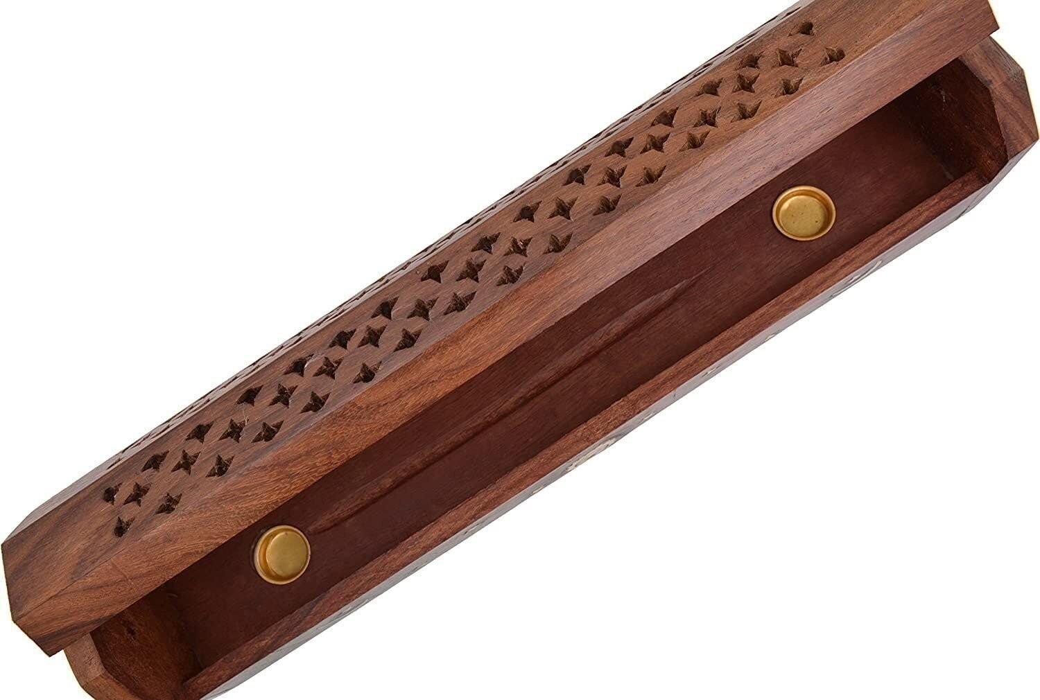 Cavelio ® Rose Wooden Coffin Incense Burner – Jali and Sun-Moon-Stars12 -…