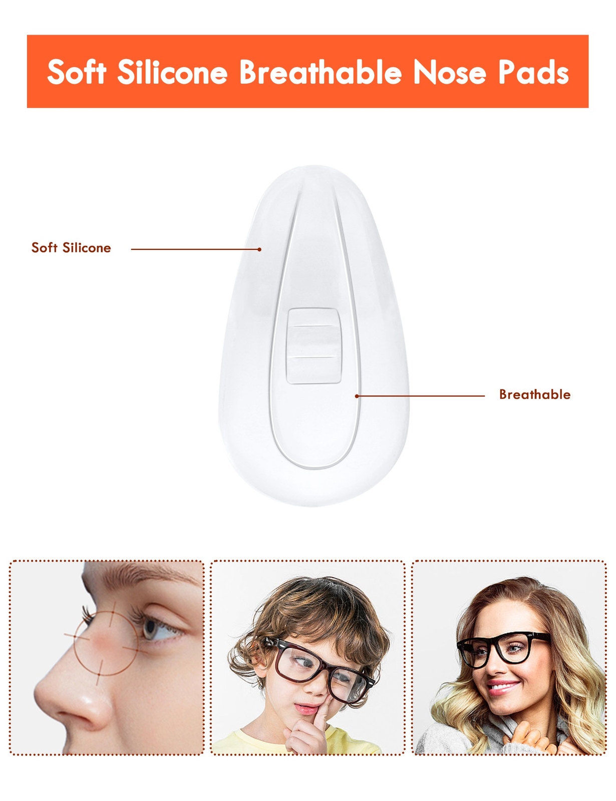 Silicone Replacement Crystal Clear Nose Piece For-Oakley Wiretap 2.0/ Lizard 2