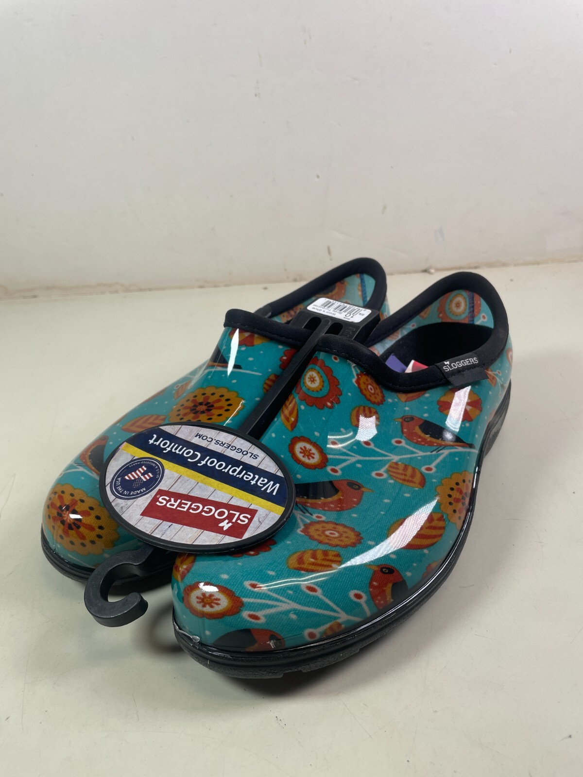 Sloggers Women’s Garden Rubber Boot Turquoise Bird Print Womens Size 10
