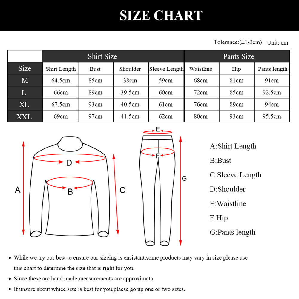 Winter Men Ski Fleece Thermal Long Johns Underwear Set Base Layer Top & Bottom