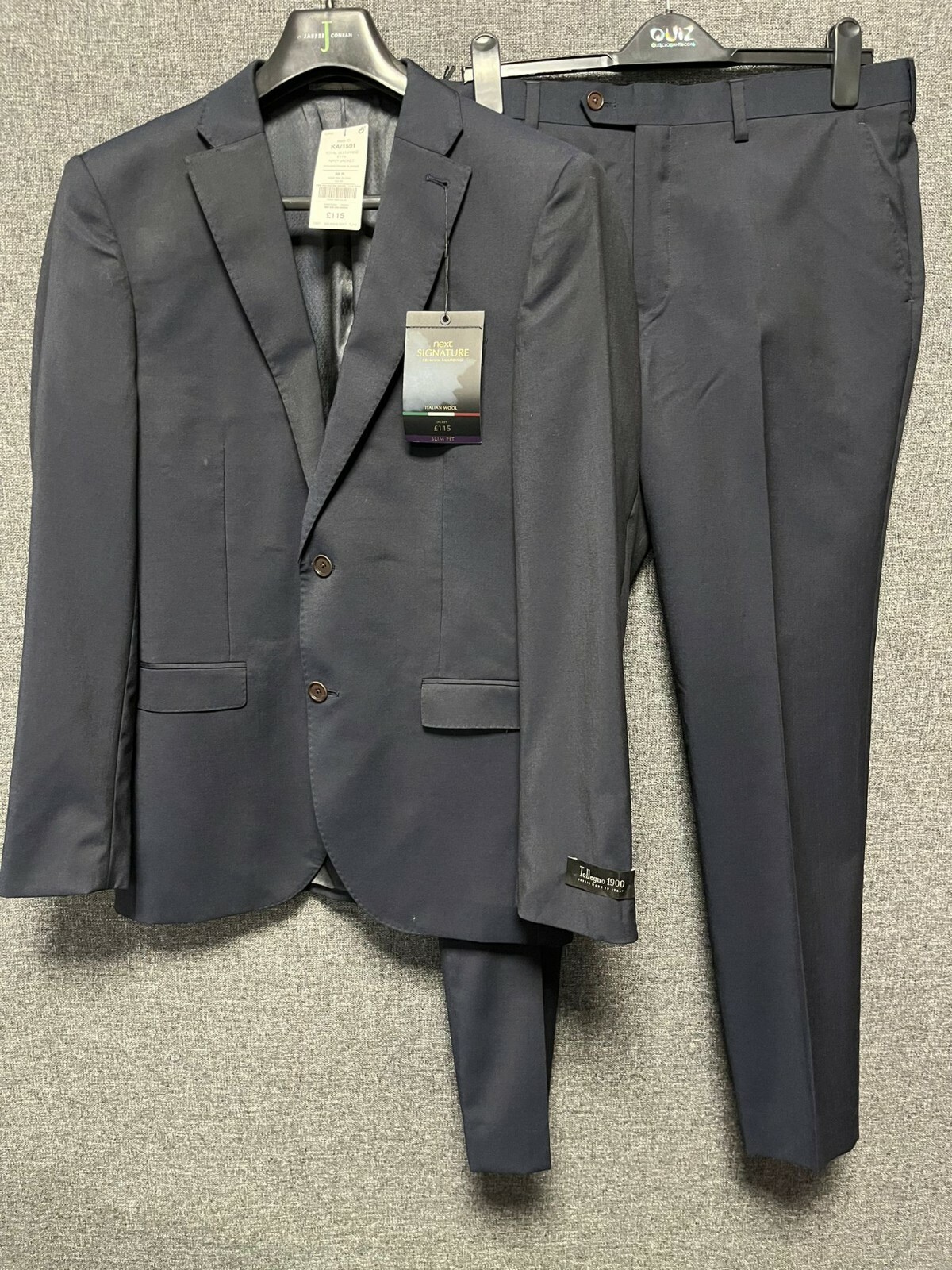 Next Slim Fit Navy Italian Wool Suit 38R TD025 JJ 04