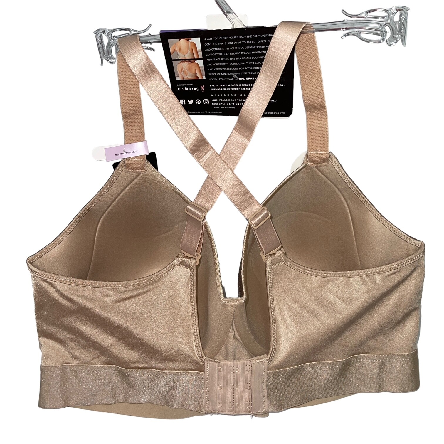 Bali Bra Underwire Bounce Control Wide Support Band Smoothing Cool Comfort 3456