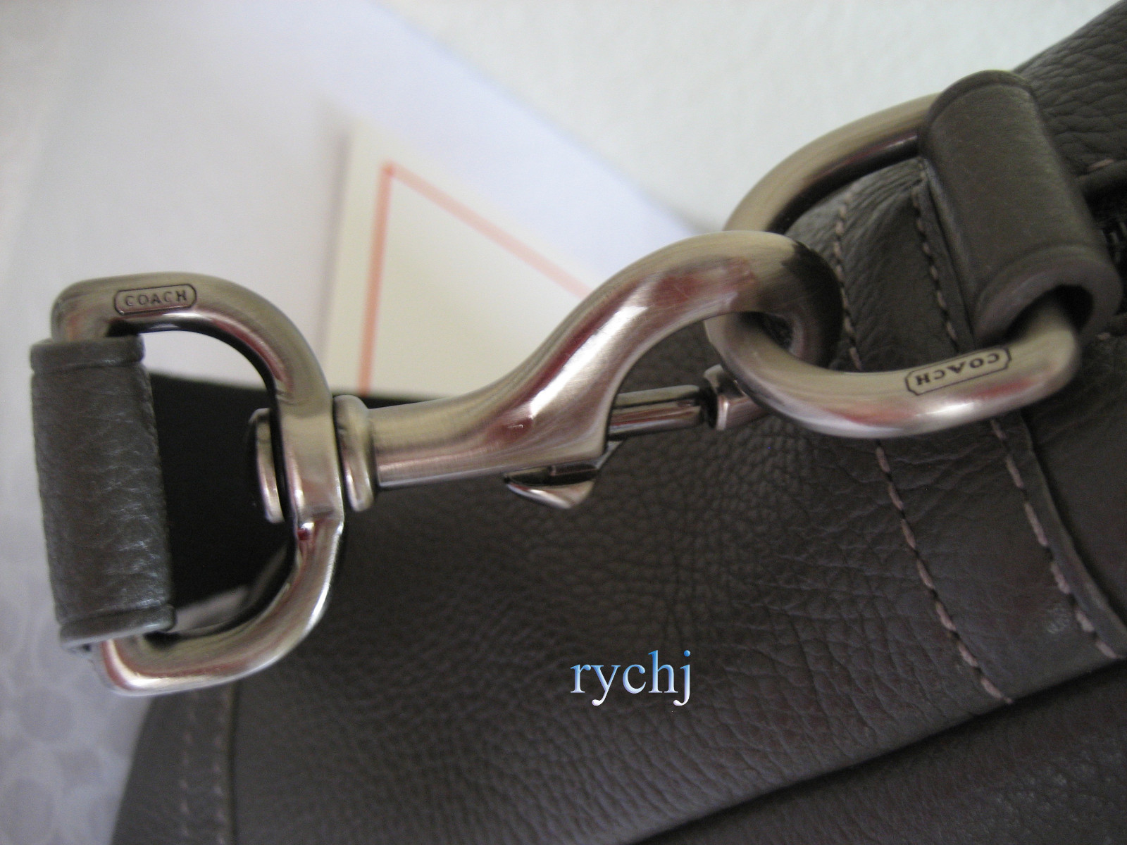 NWT COACH CAMDEN PEBBLED LEATHER COMMUTER BUSINESS BAG DARK GREY F70354