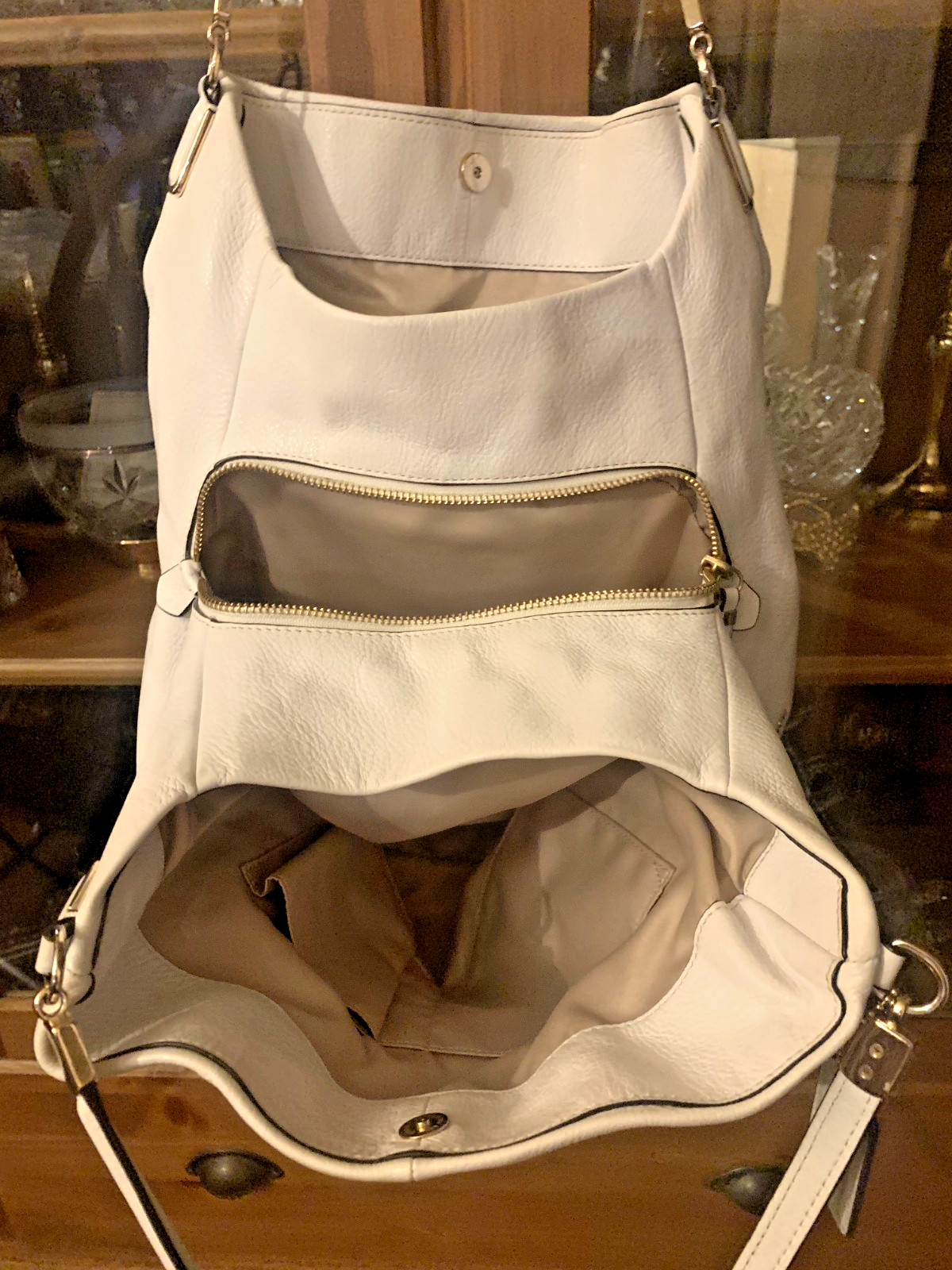 Coach Madison Phoebe White Leather Good Preowned Condition