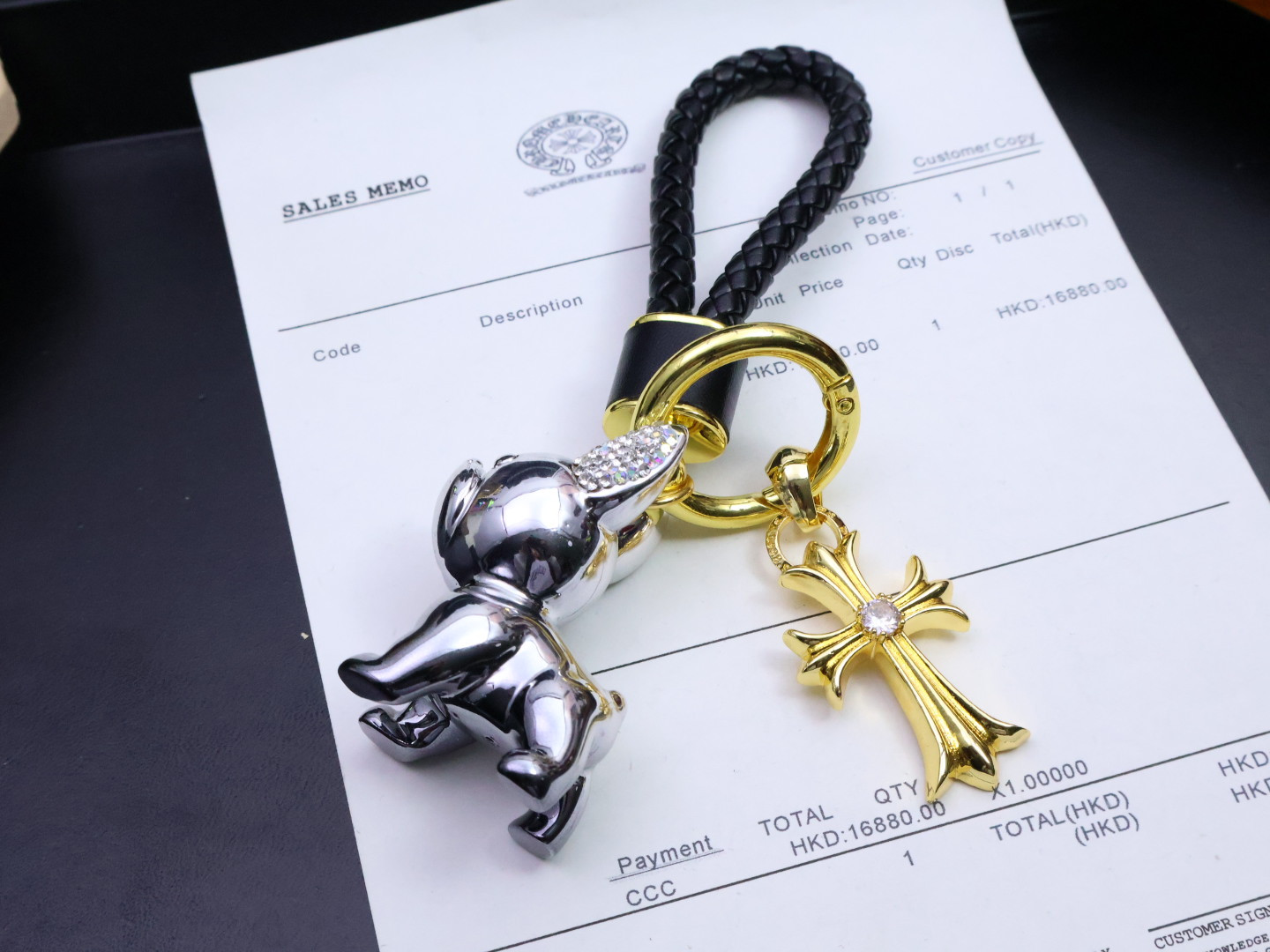Rabbit Keychain Cross Charm Braided Leather Key Ring Bag Pendant Gift Unisex
