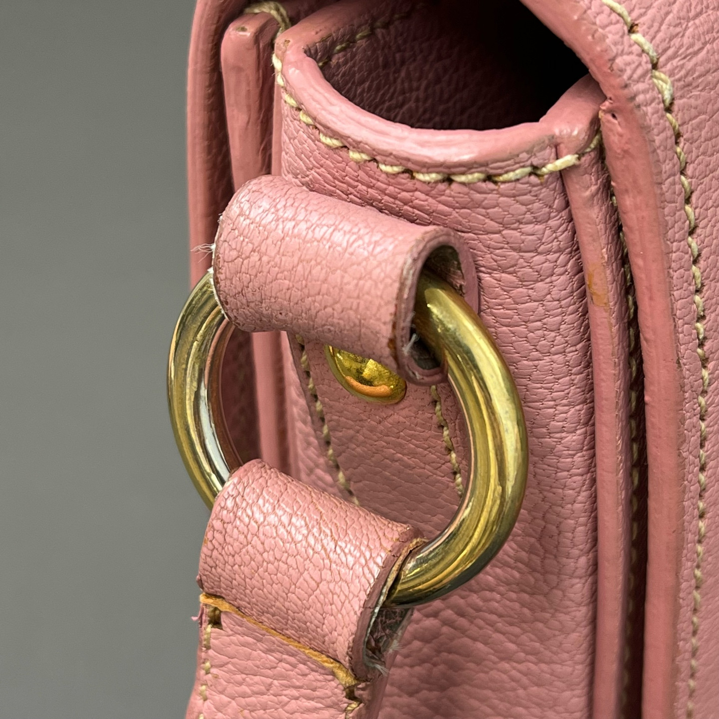 Authentic Miu Miu Top Handle Messenger Bag Pebbled Leather Messenger Bag Pink