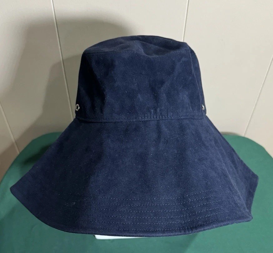Anthropologie WYETH Oversized Waterproof Bucket Sun Hat Navy Blue NWOT $48
