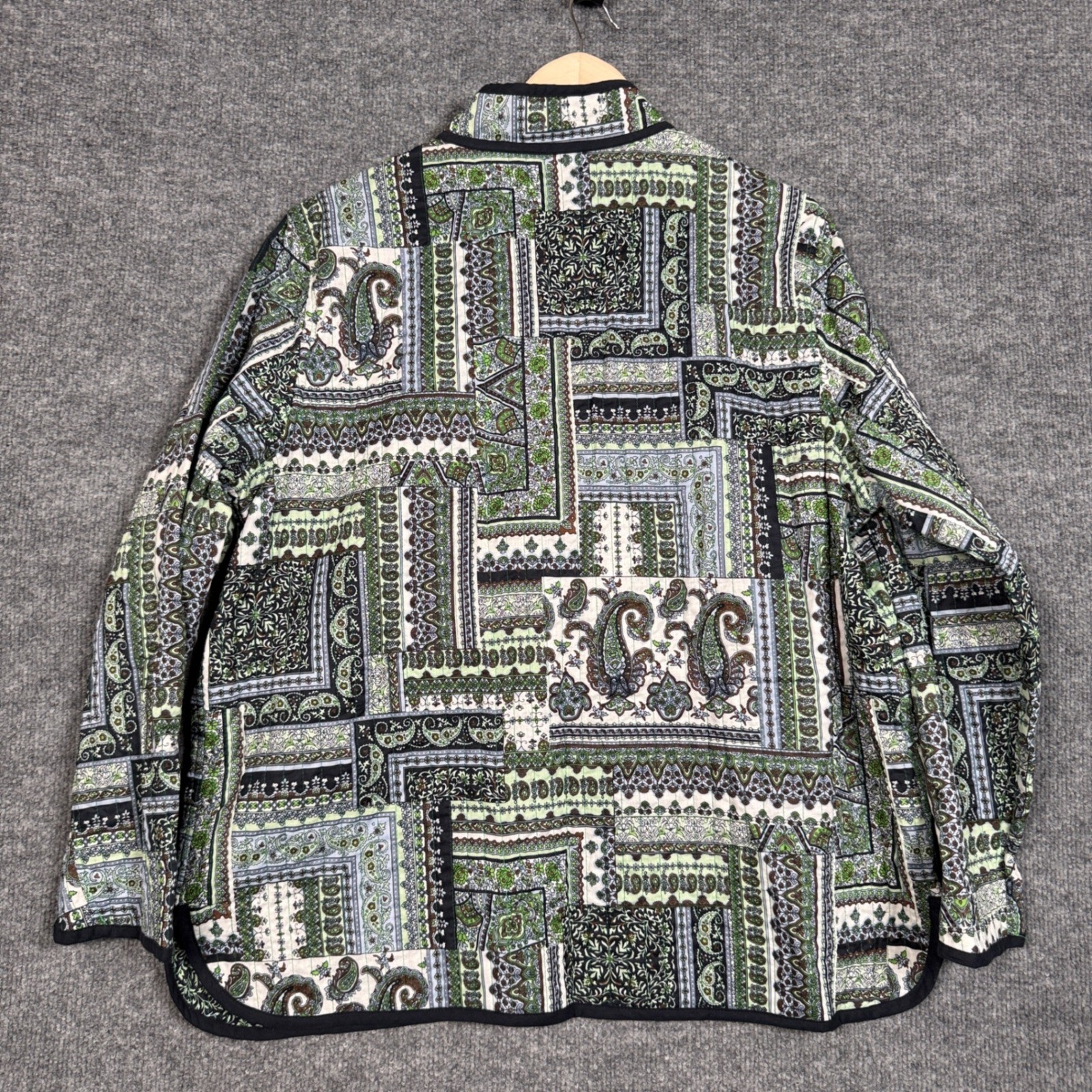BonWorth Sz Large Jacket Paisley Patchwork Quilted Cottagecore Light Reversible