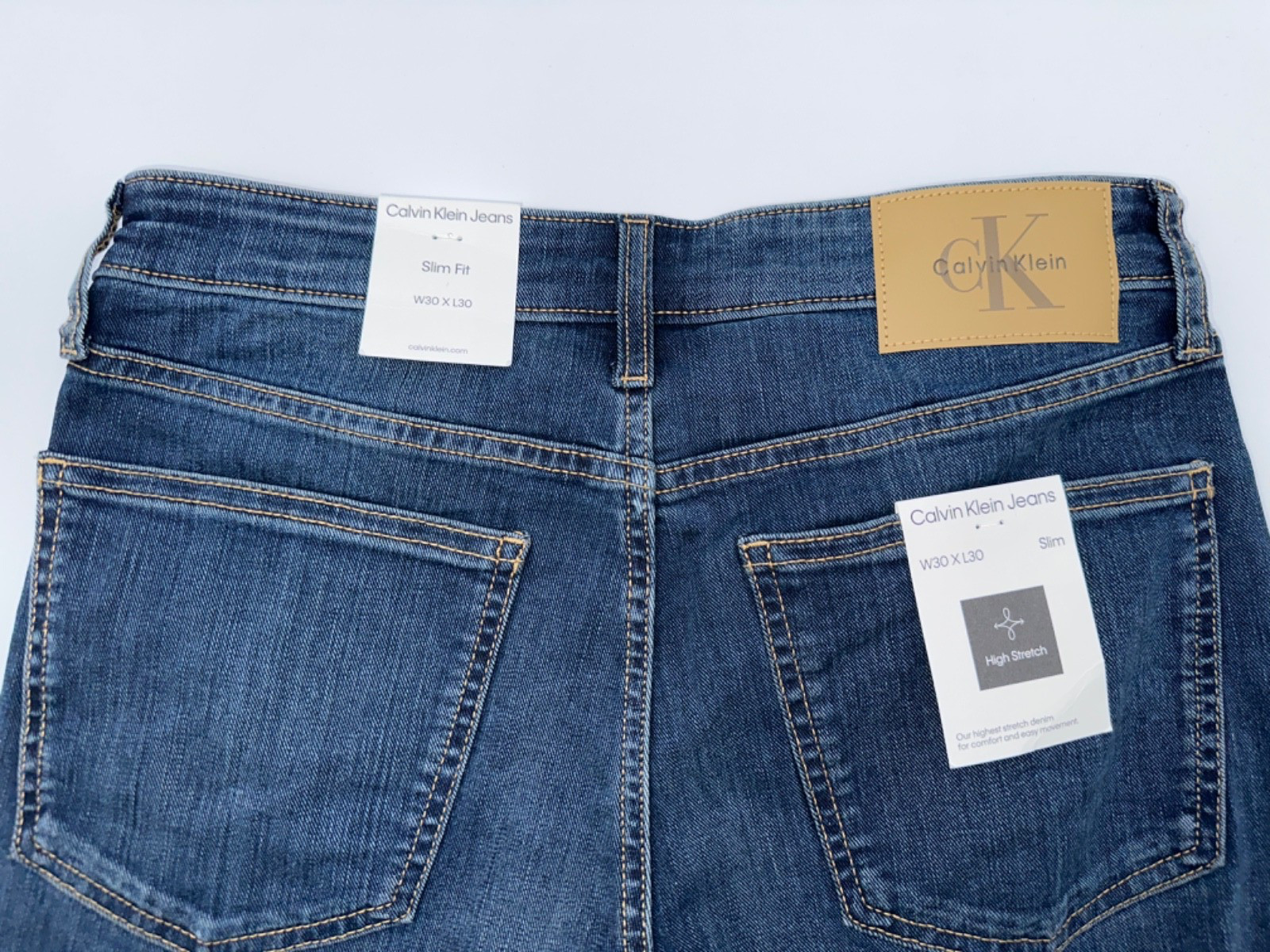 $89 Calvin Klein Men’s Slim High Stretch Jeans – Avedon Dark – 30W x 30L – New