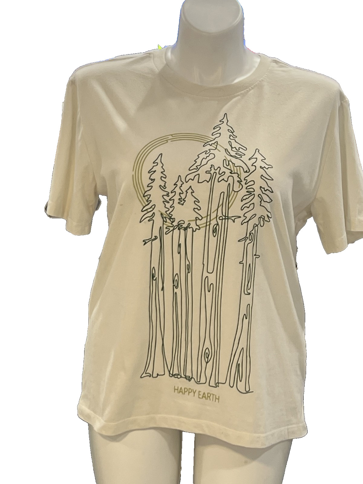 Happy Earth Apparel Redwood Tree Nature T-Shirt XL Y2K Moon EUC