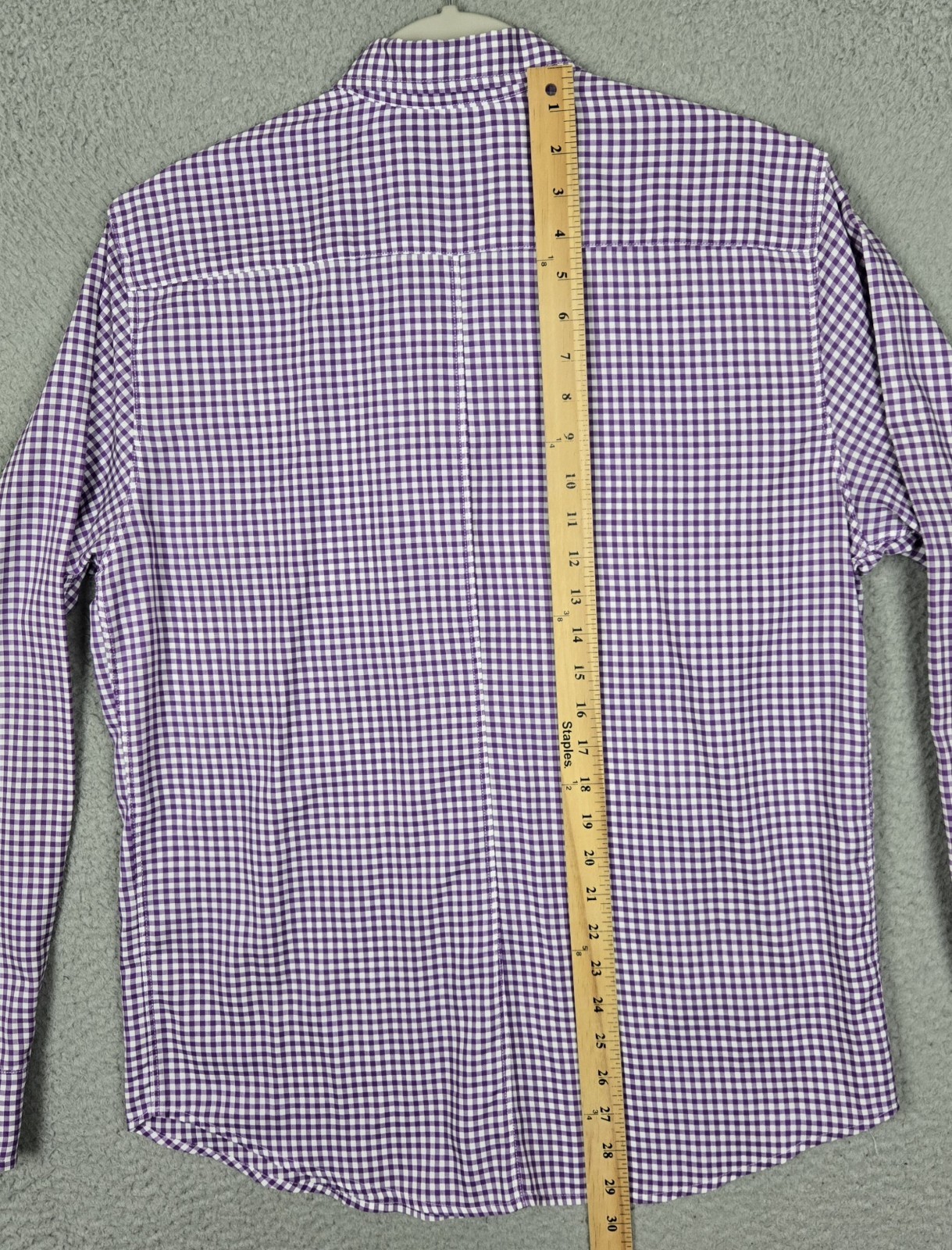 Frank & Eileen “Paul” Shirt Long Sleeve Cotton Casual Purple Gingham Mens Medium