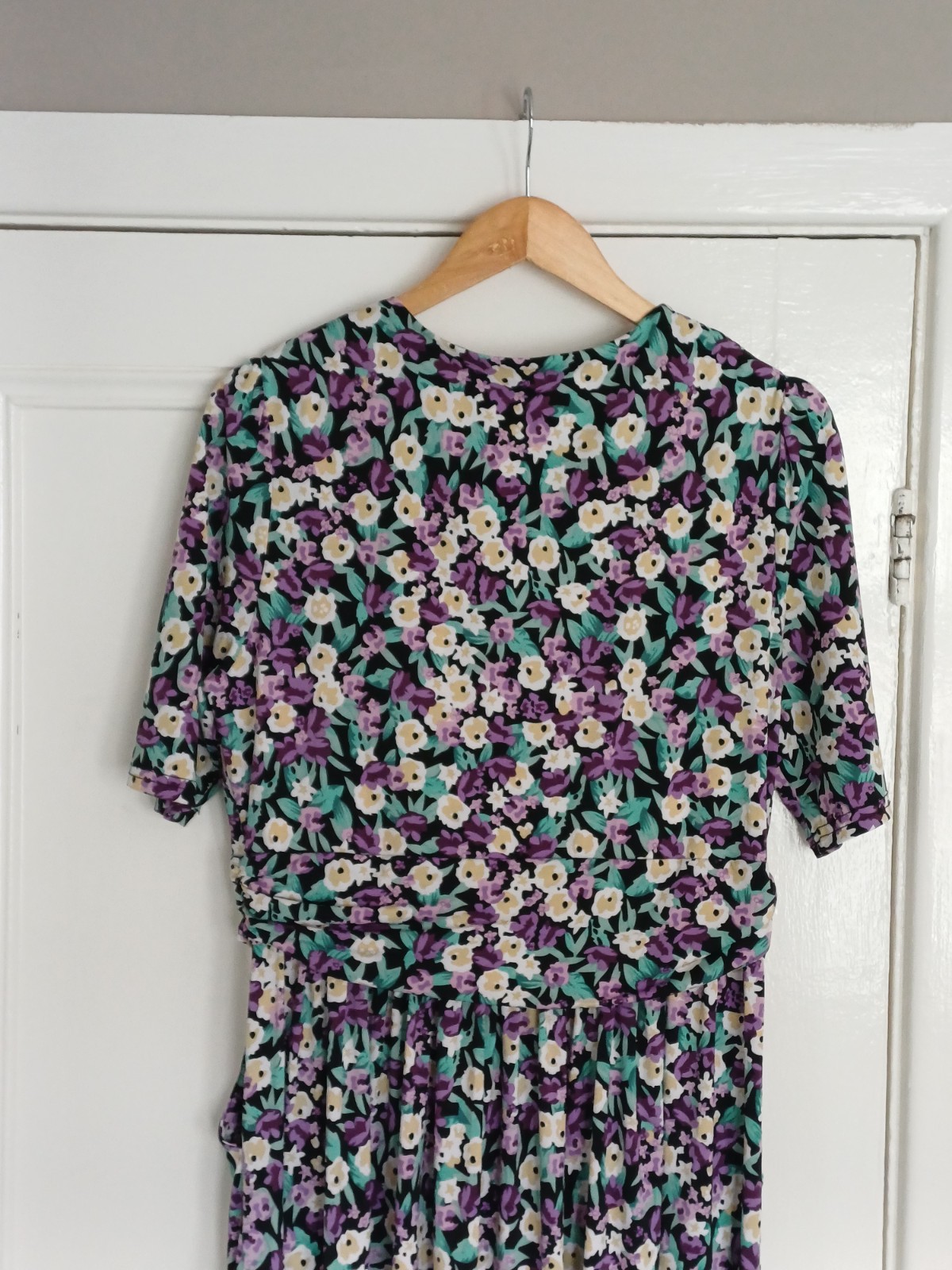 Jolie Moi Dress Womens UK 16 Purple Floral ‘Molly’ Jersey Maxi Stretch Summer
