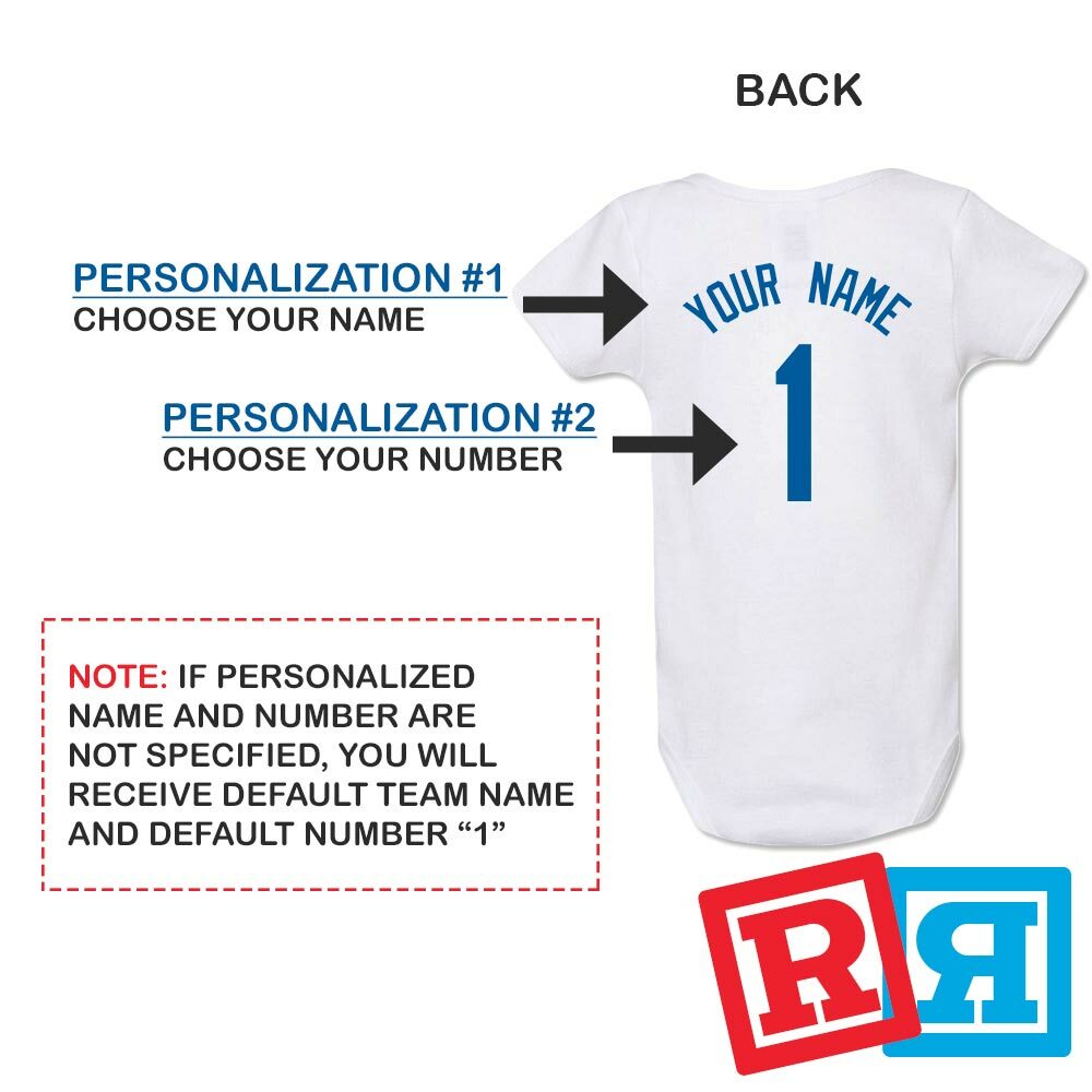 Personalized Los Angeles LA Dodgers Gerber Baby Onesie® Cotton Custom Bodysuit