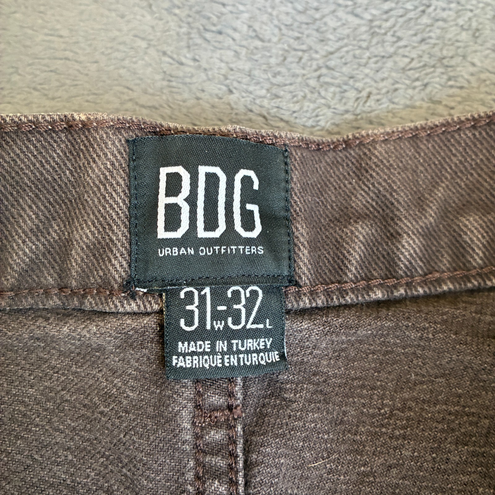 BDG Brown Heavy Workwear Double Knee Hammer Loop Carpenter Pants Mens Size 31×32