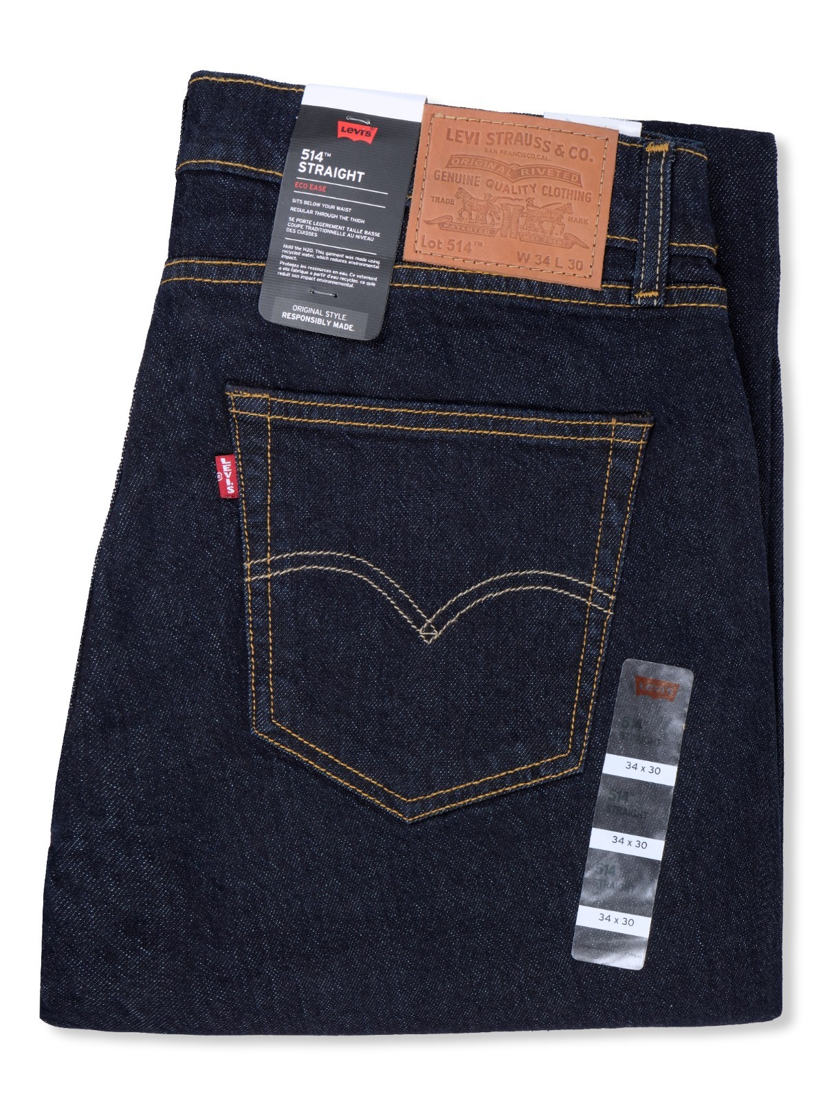 Levis 514 Mens Slim Straight Fit Comfort Stretch Denim Jeans Bottom Pant Zip Fly