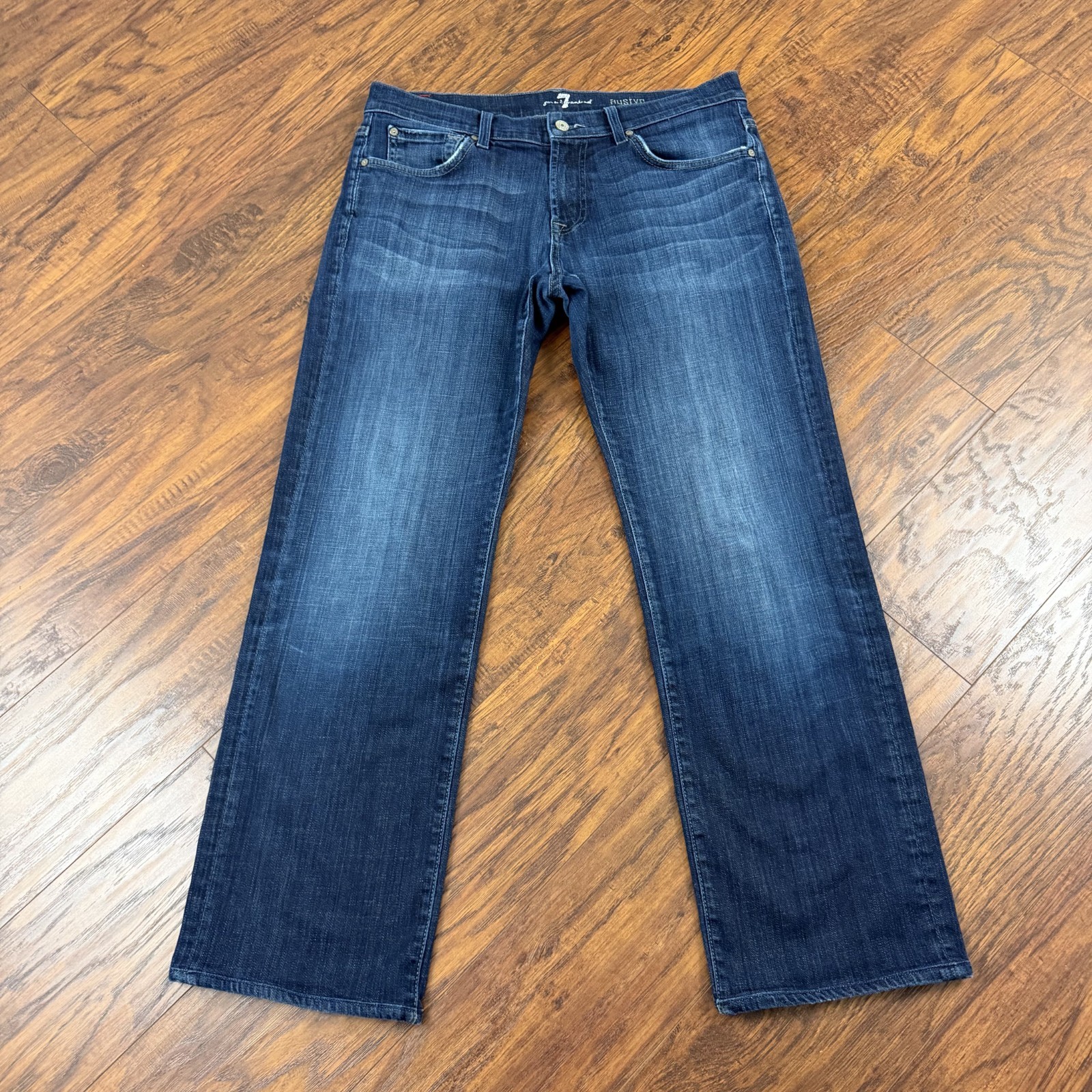 7 For All Mankind Jeans Mens 33 Straight Leg Dark Wash Stretch Denim Austyn USA