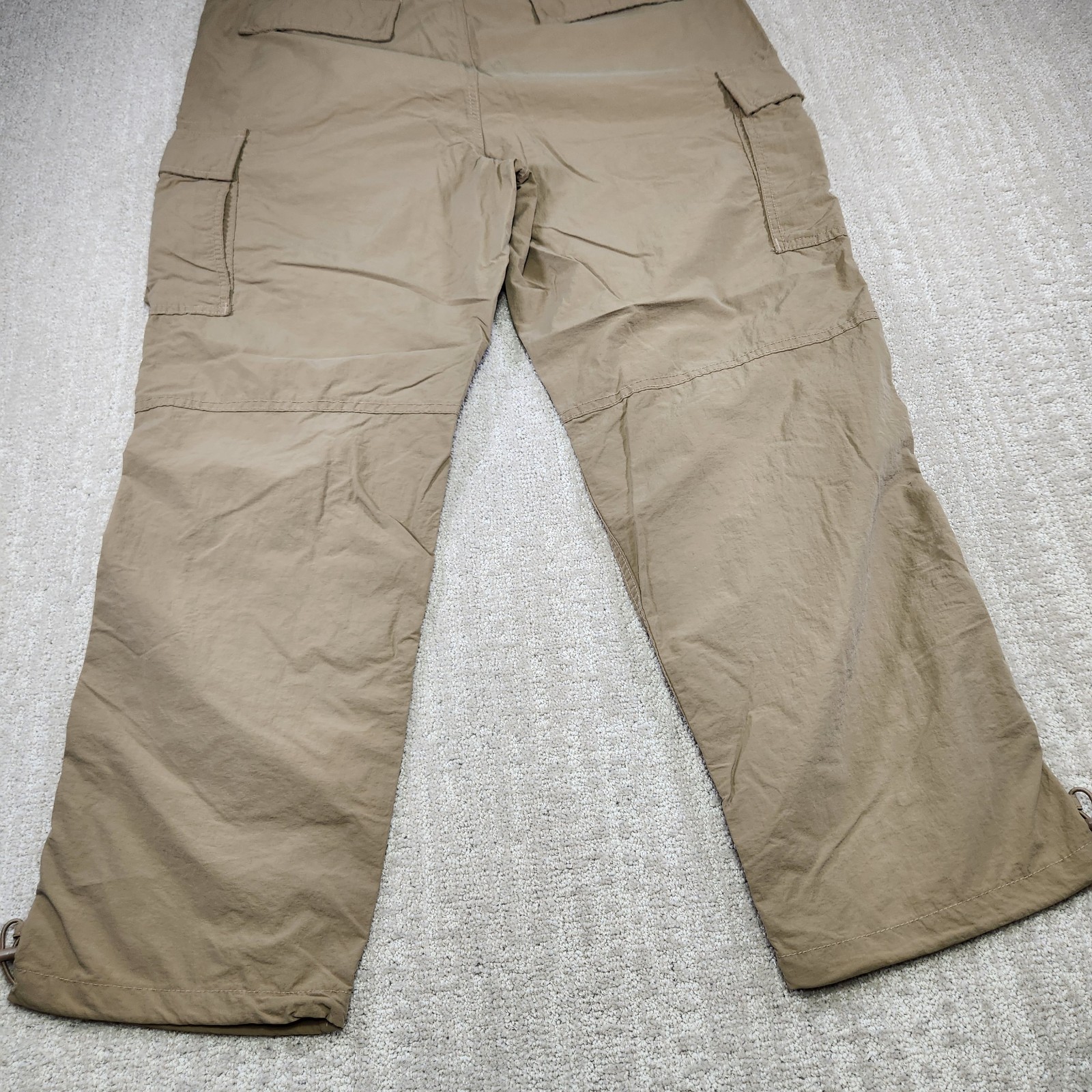 American Eagle Parachute Pants Men Large Brown Baggy Woven Y2K Stretch
