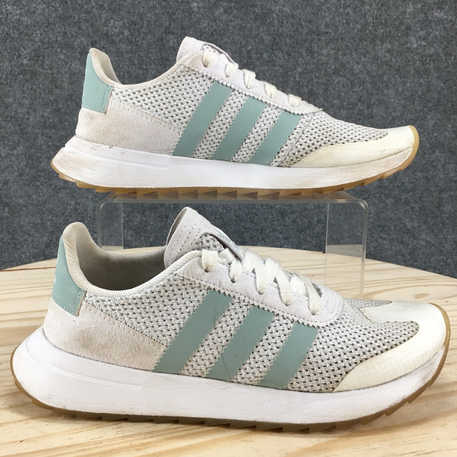 Adidas Shoes Womens 6.5 Flashback Running Sneakers White Athletic Comfort BY9685