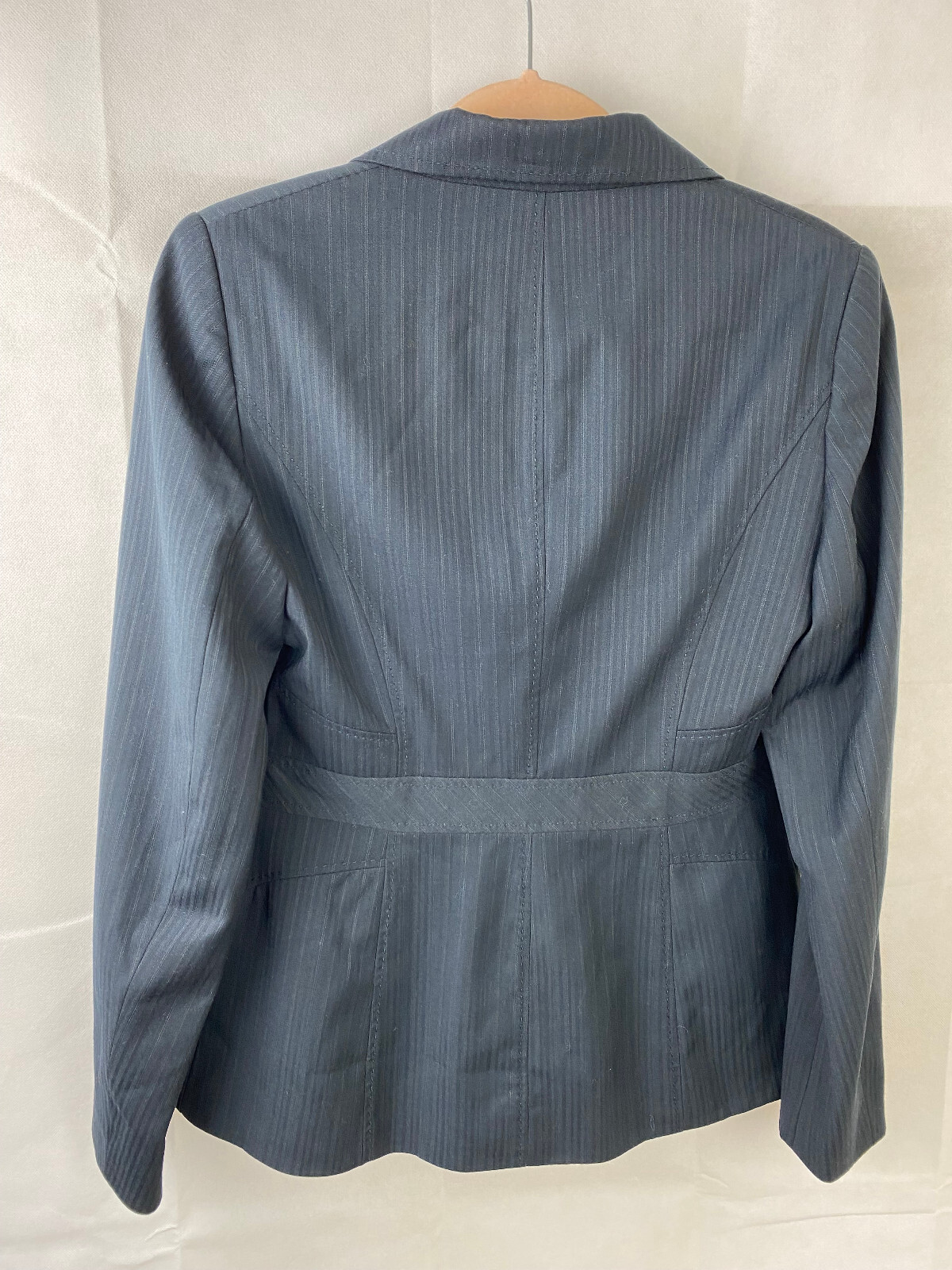 Bhs Classic Vintage Pinstripe Dark Navy Suit Blazer UK 10