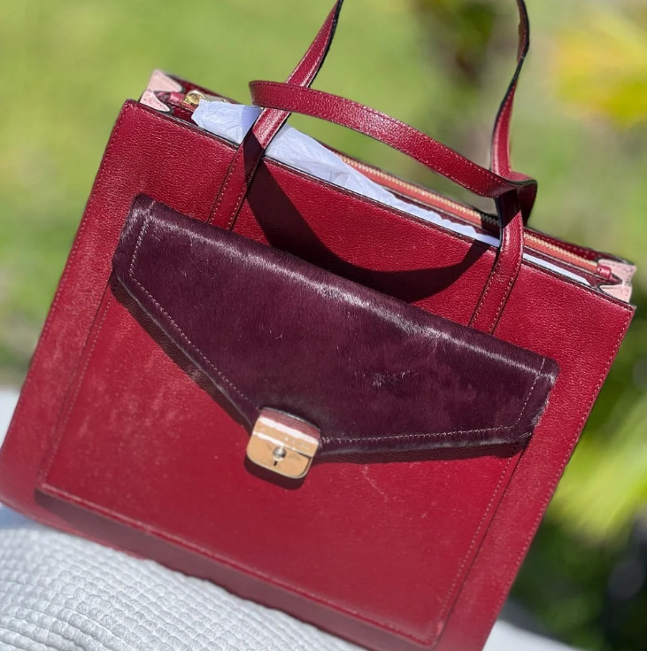 KATE SPADE Hyde Place Large Red Pink Bag Tote Zarinah Satchel WKRU3998