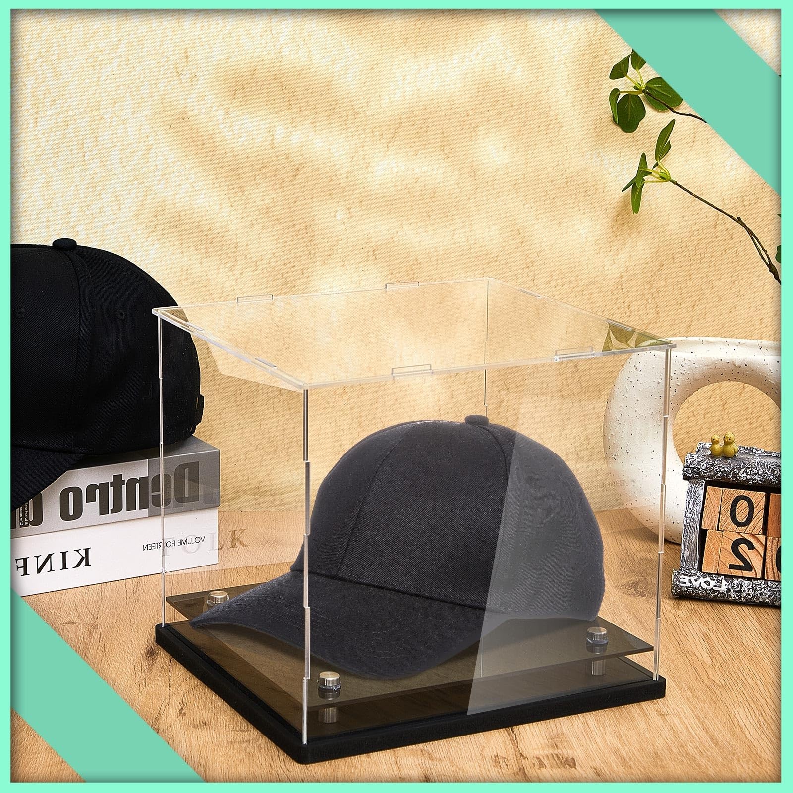 Barydat Clear Hat Display Case 7.8″ 8.6 x 7.8 x 7.8″, As Shown in the Picture