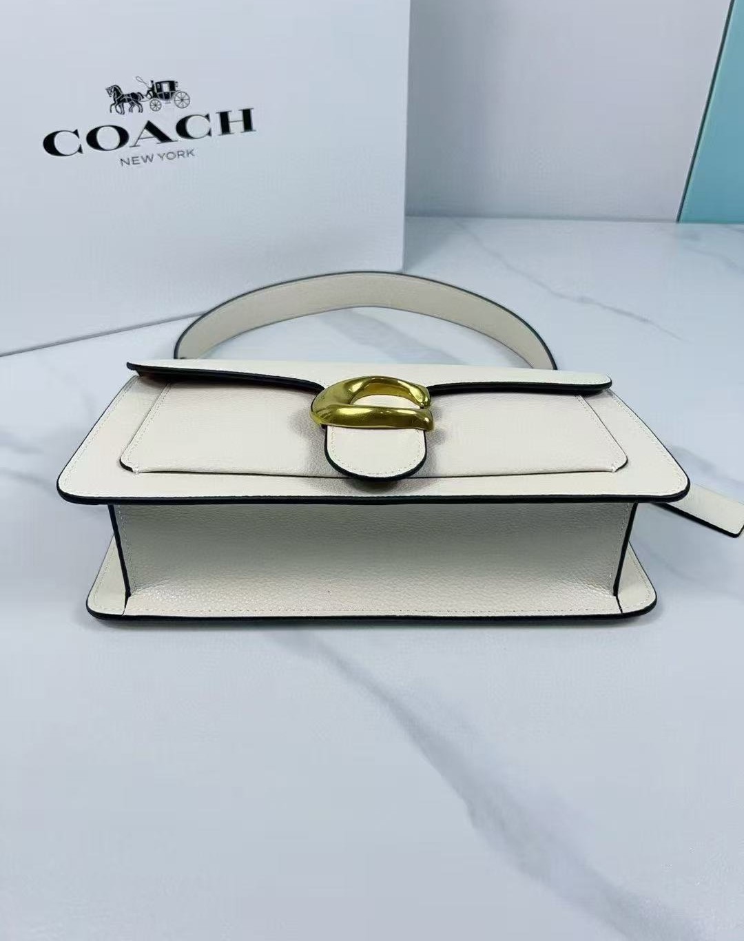 COACH F73995 Tabby Shoulder Bag 26 White Polished Pebble Leather 2 Way Outlet
