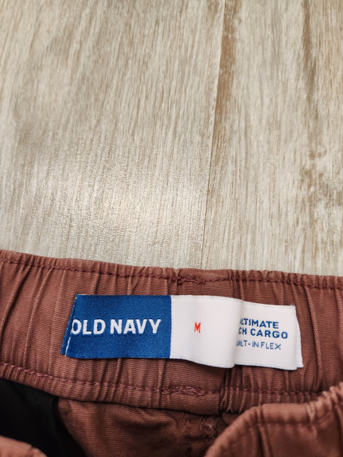 Old Navy Ultimate Tech Cargo Pants Mens M Brown Multi Flex Drawstring Utility