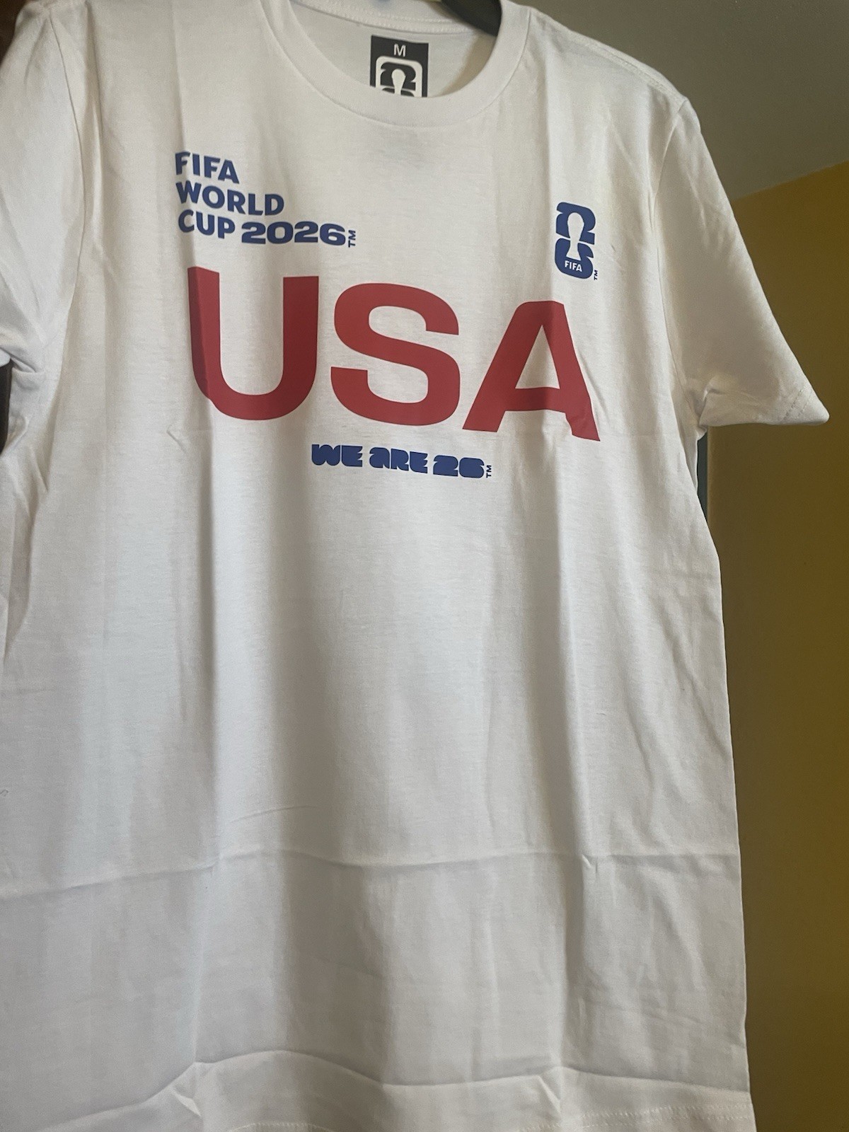 FIFA World Cup 2026 USA Graphic Logo Crew Neck T-Shirt White Men’s M