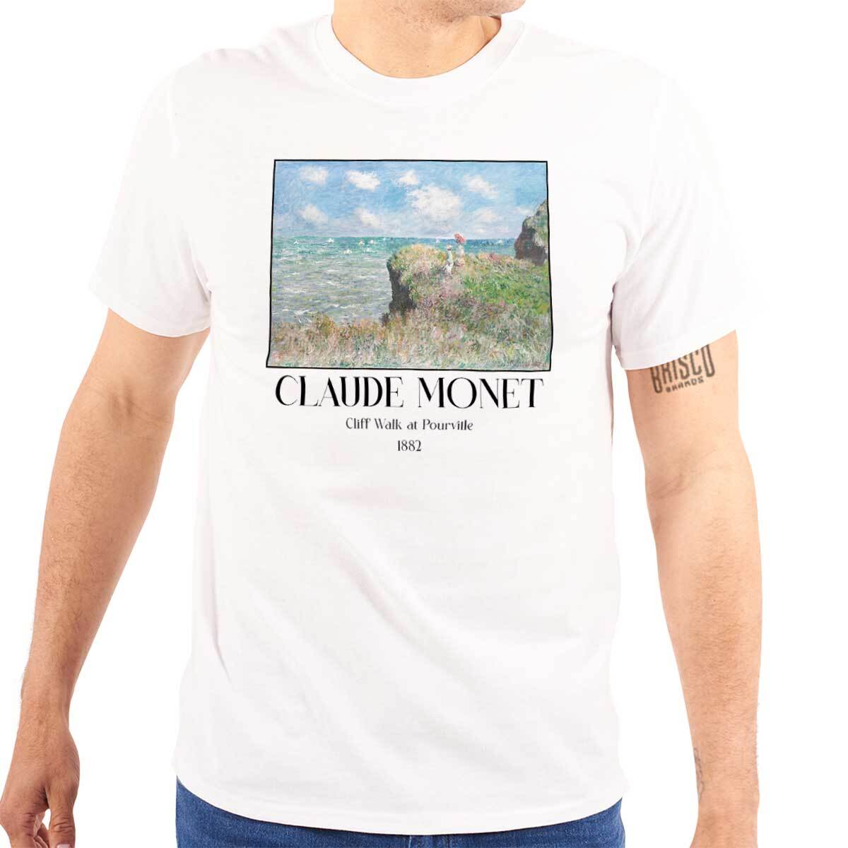 Claude Monet Art Cliff Walk At Pourville Womens or Mens Crewneck T Shirt Tee