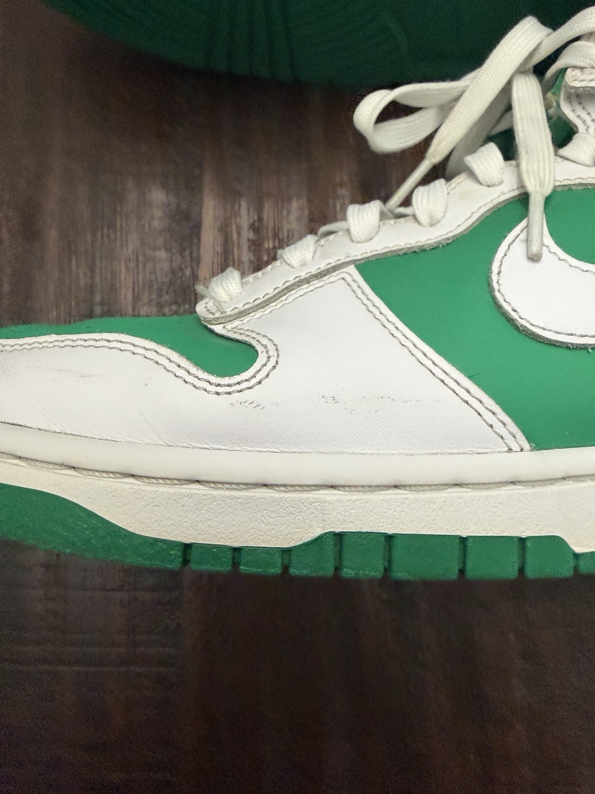 Size 10 – Nike Dunk High White Stadium Green