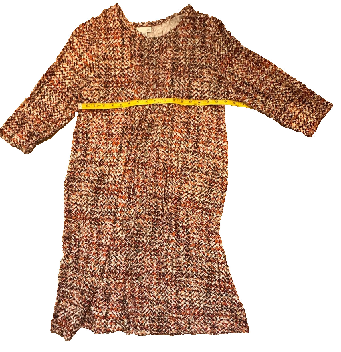 NEW! JJill All Occasions Brown/Orange Dress Petite Size 14 w/ 3/4″ Sleeve