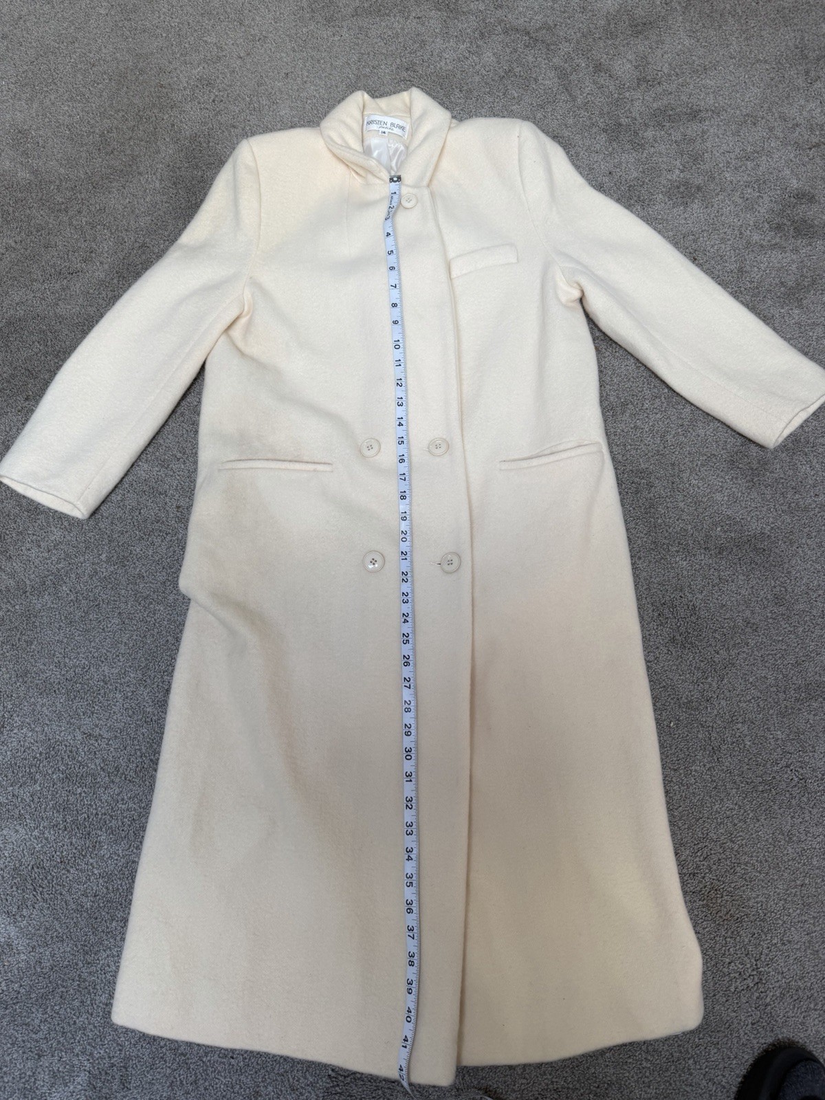 Kristen Blake Vintage Cream Wool Blend Trench Coat Women’s Sz 14P EUC