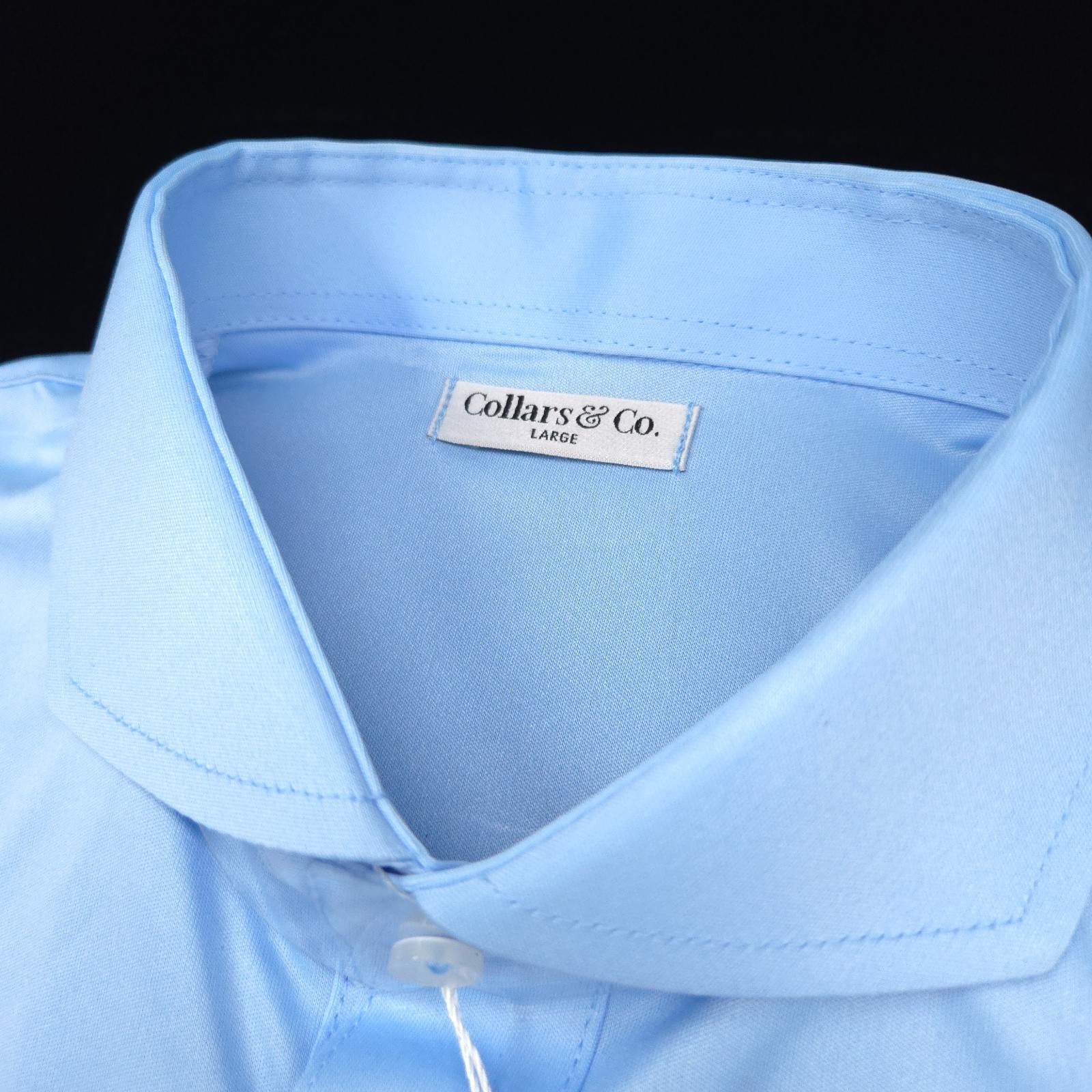Collars & Co Performance Polo Shirt -L- BLUE LIGHTWEIGHT POLY Dress Collar -GOLF