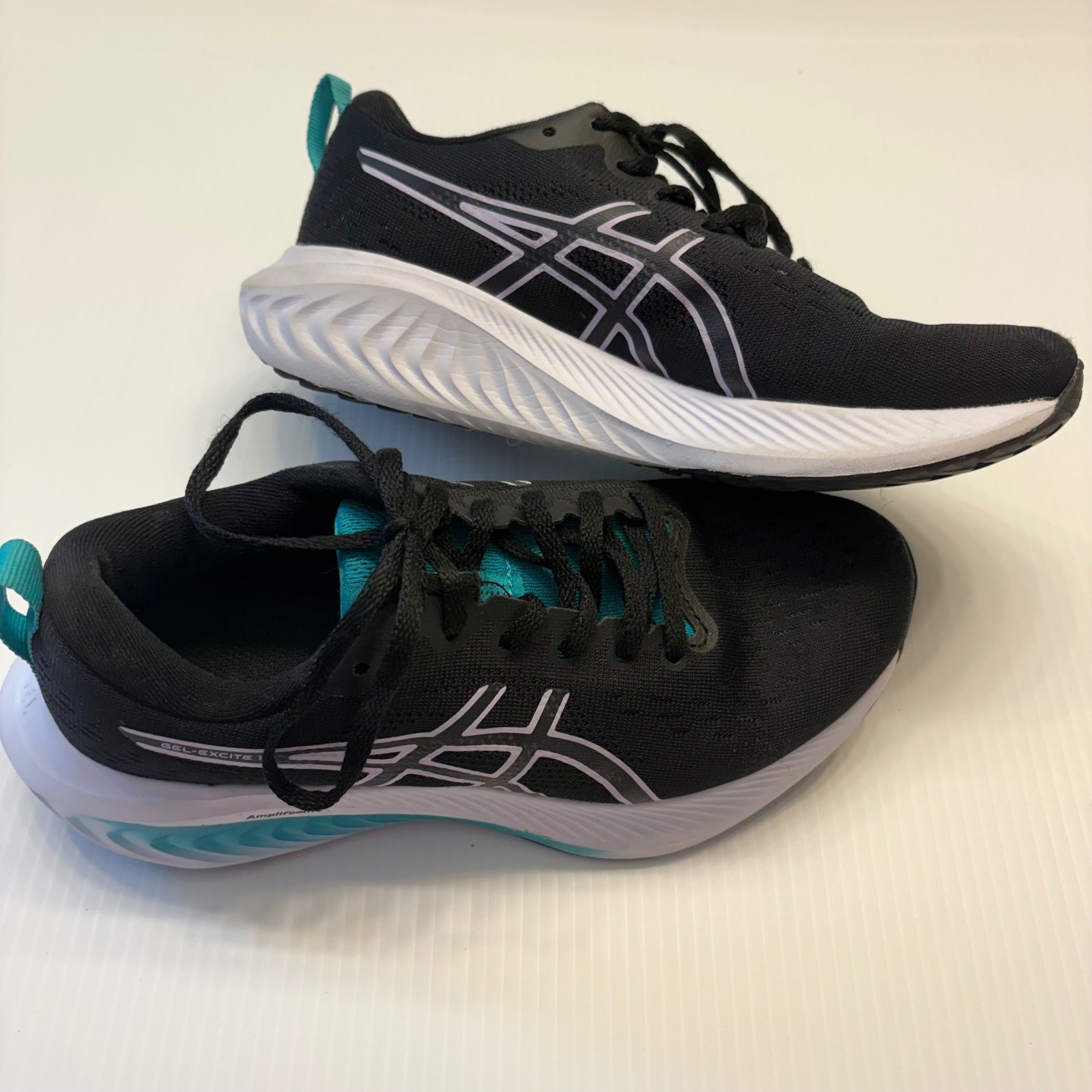 Asics Gel-Excite 10 Running Shoes Womens 6 Wide Black Teal 1012B420 Sneakers