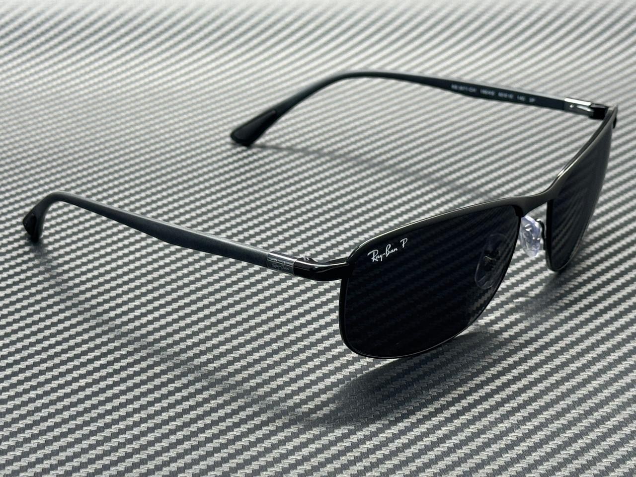 RAY BAN RB3671CH 186 K8 Black Dark Grey Polarized Unisex 60 mm Sunglasses