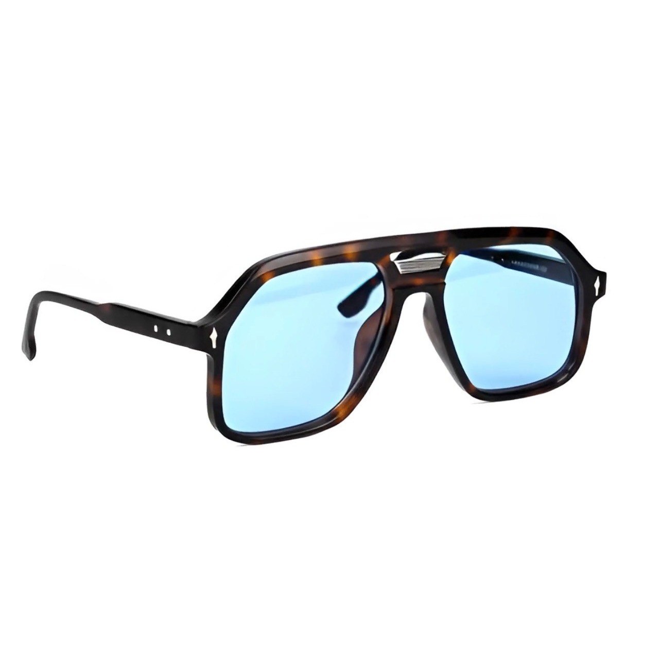 Mens Oversized Retro Sunglasses Tortoise Shell Blue Lens Navigator Retro 142mm