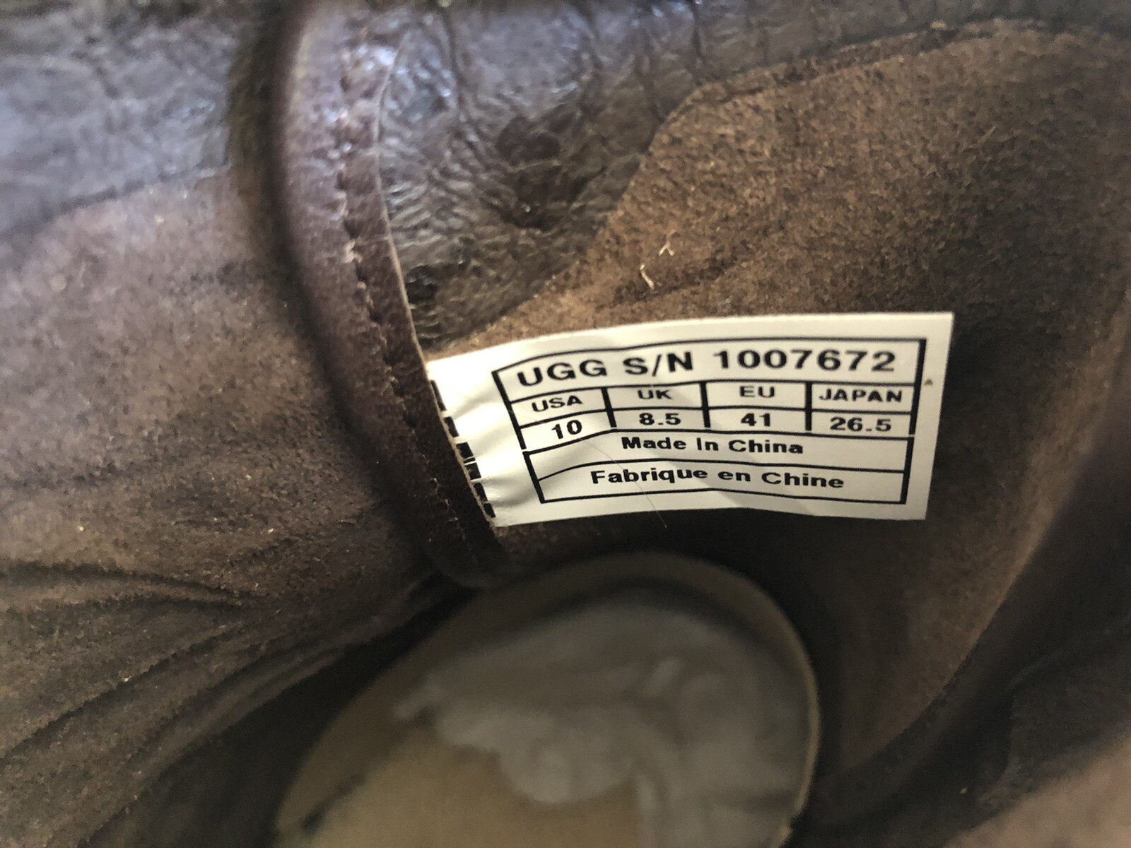 UGG MAAVERICK LODGE WATER RESISTANT LEATHER BOOTS US 10 / EU 41 / UK 8.5