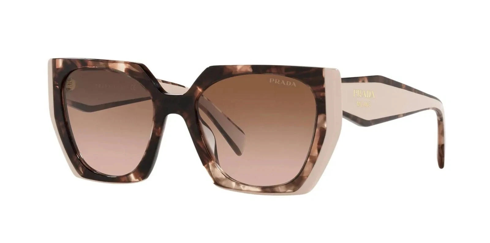 PRADA PR 15WS 01R0A6 Women’s Sunglasses Tortoise Caramel Powder Brown Gradient