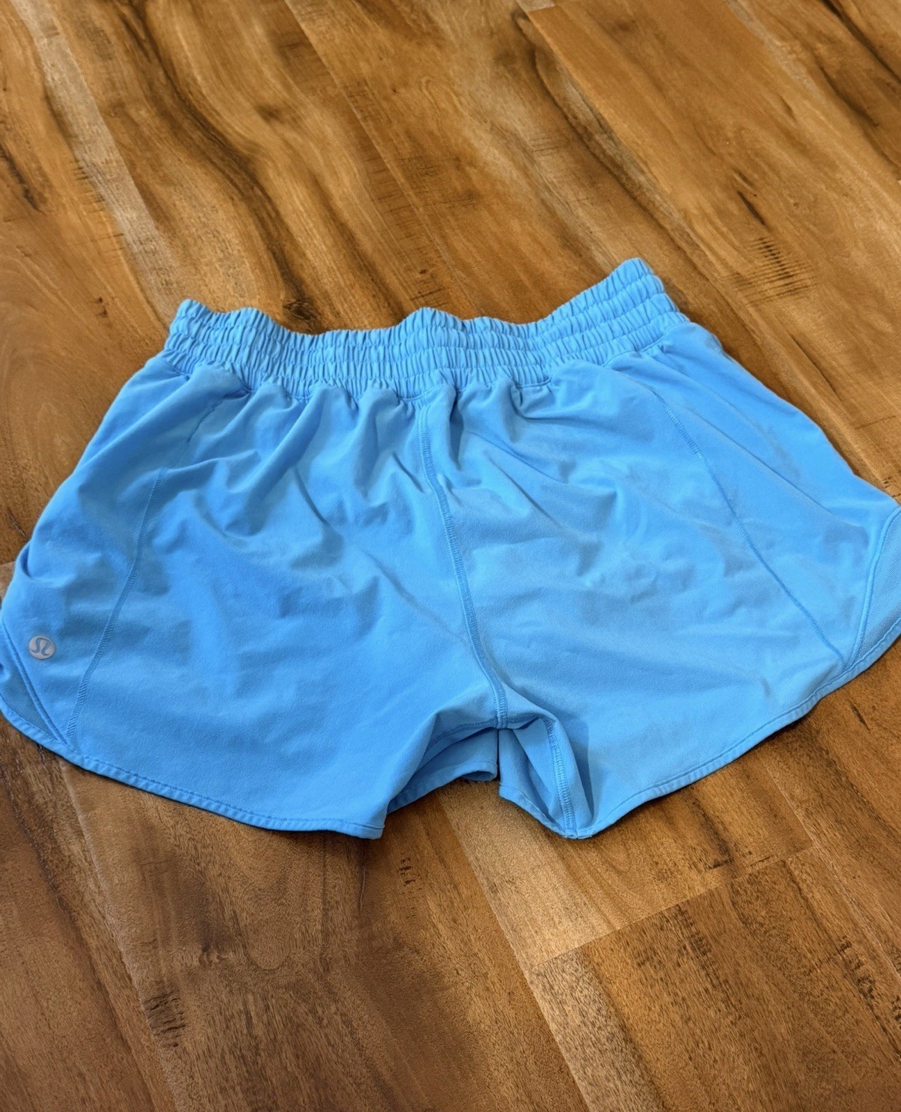Lululemon Women’s Blue Solid Athletic Running Shorts Elastic Waist Lined