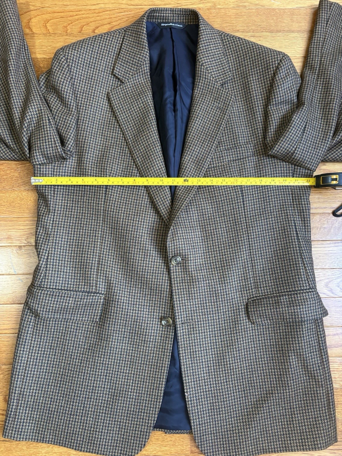 Vintage Cambridge Blazer 95% Wool 5% Cashmere Brown Canada Made 42R