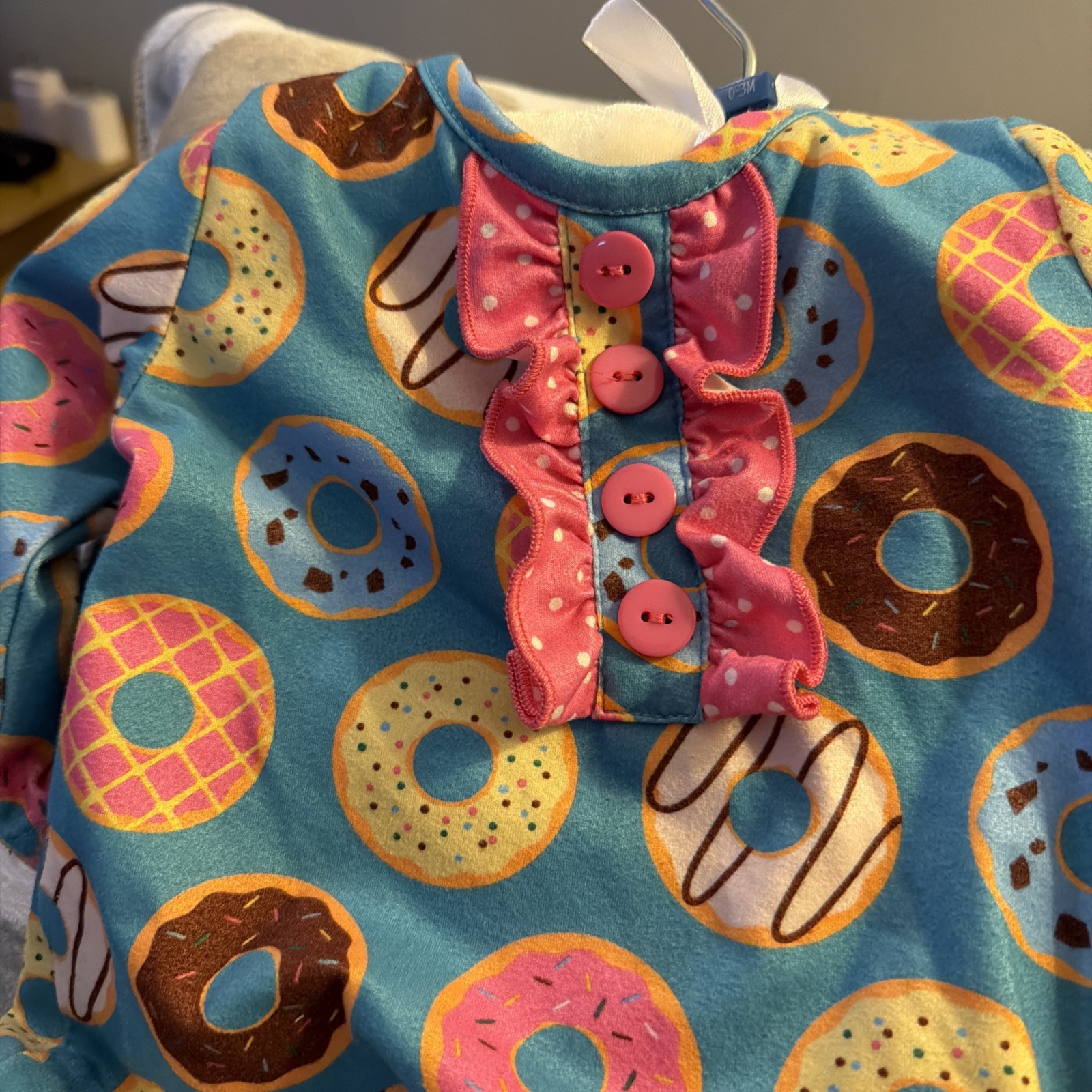 Pete +Lucy Pretty Doughnuts Romper Baby Girls Size 0-3 months