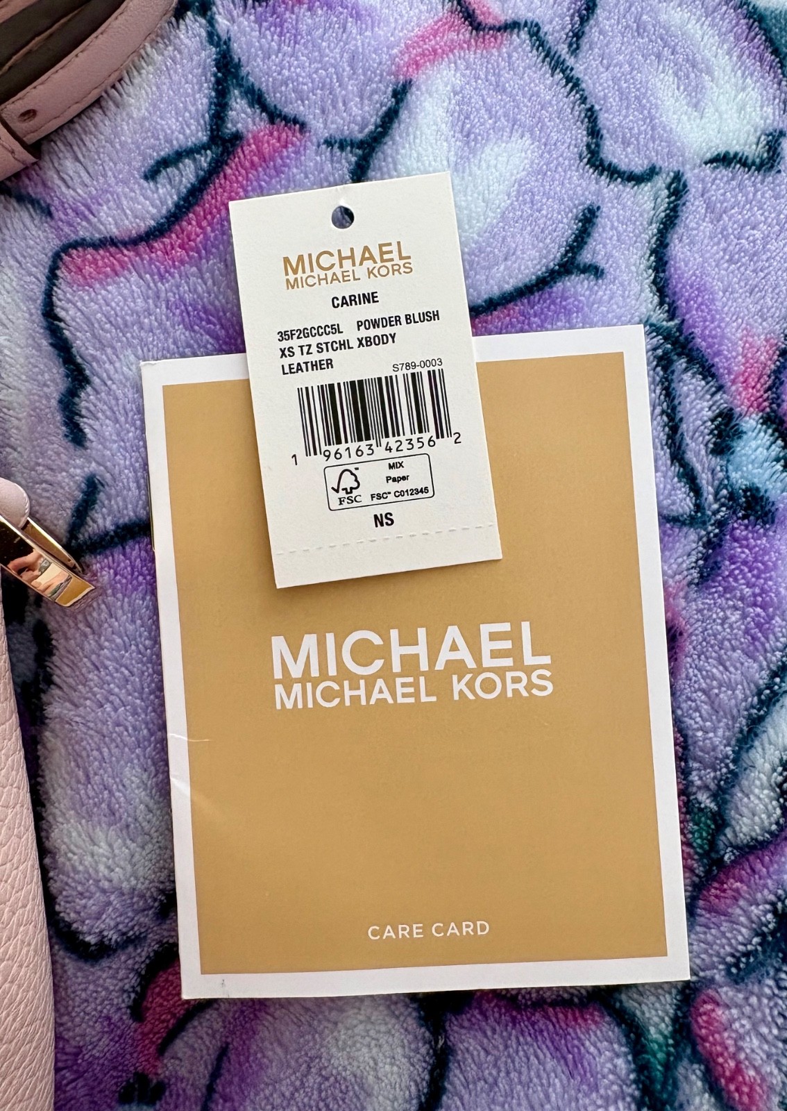 NWT Michael Kors Carine Top Zip Satchel Shoulder Mini Crossbody Bag Powder Blush