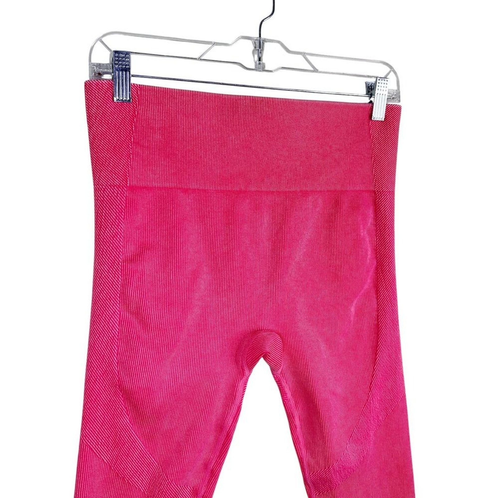 JoyLab Hot Pink Ribbed Seamless High Waist Gym Workout Leggings Large Barbiecore